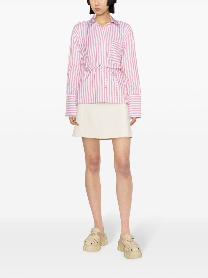 Volant open back striped shirt 3