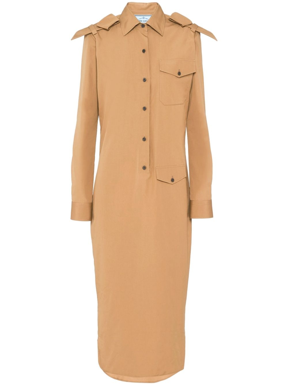 triangle-logo cotton shirtdress - 1