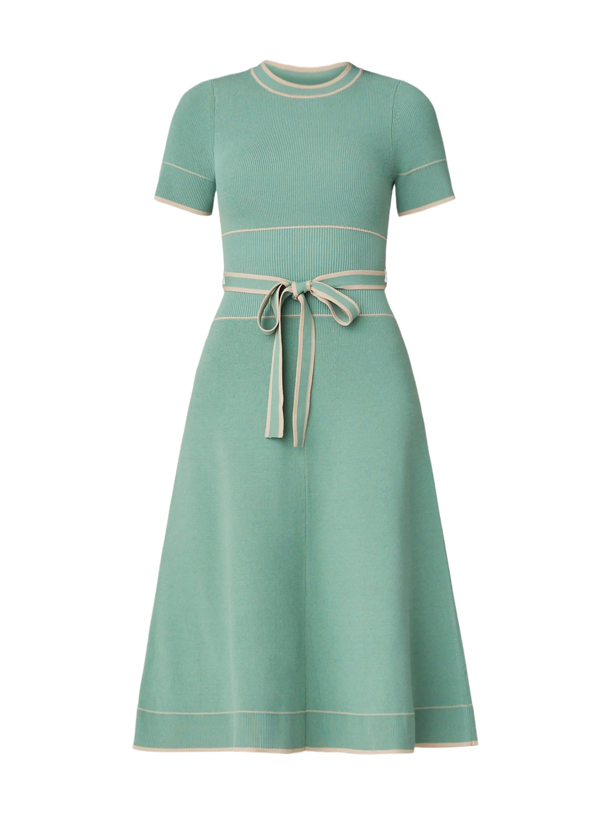 Women's Addison Belted Knit Dress - Pistachio Camel - 1