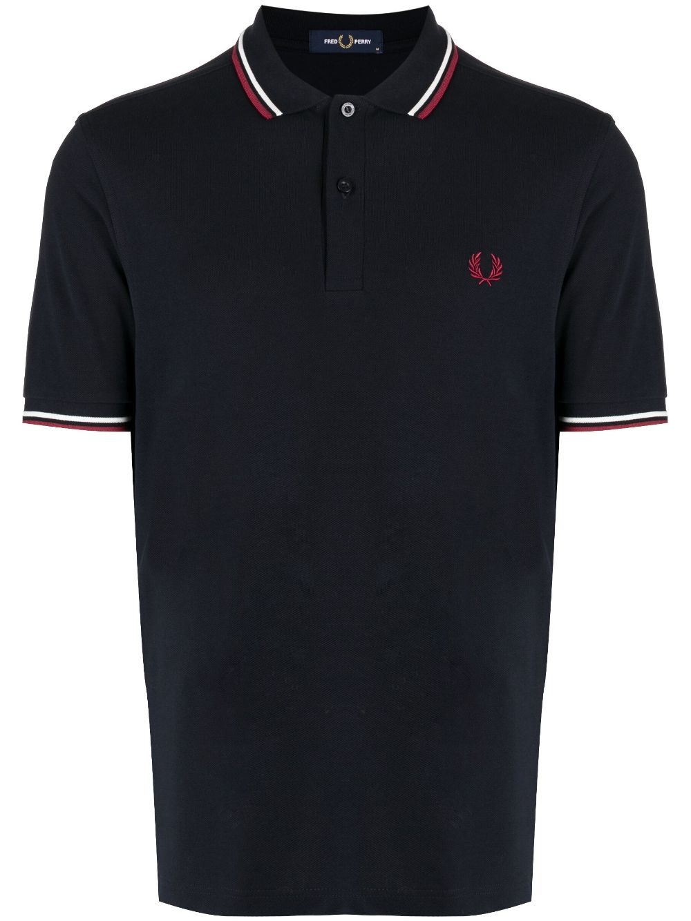 contrast-trim cotton polo shirt - 1