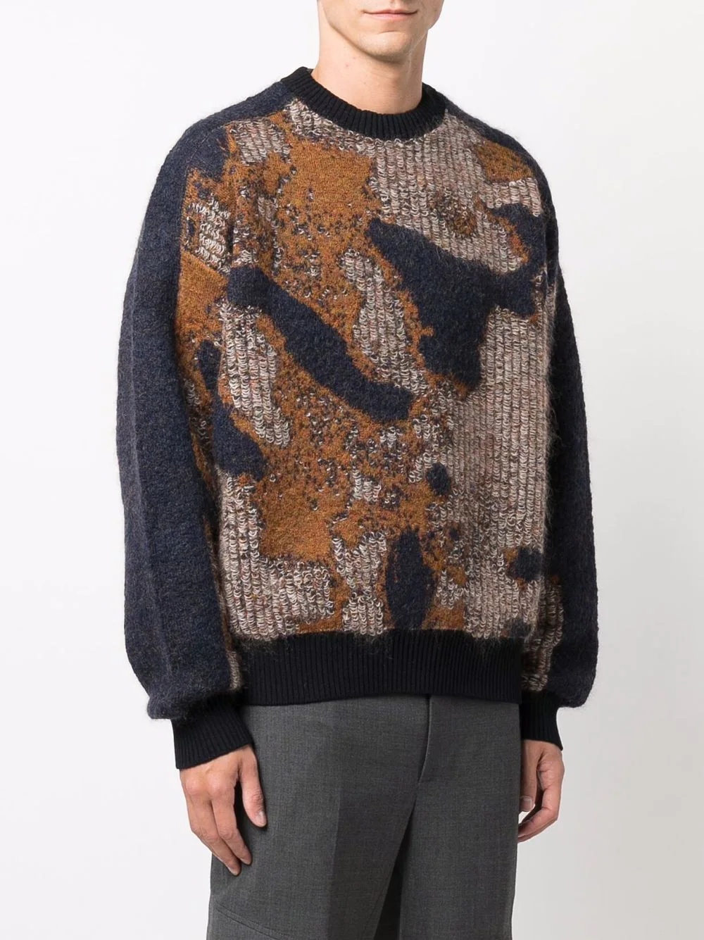 abstract-pattern knitted jumper - 3