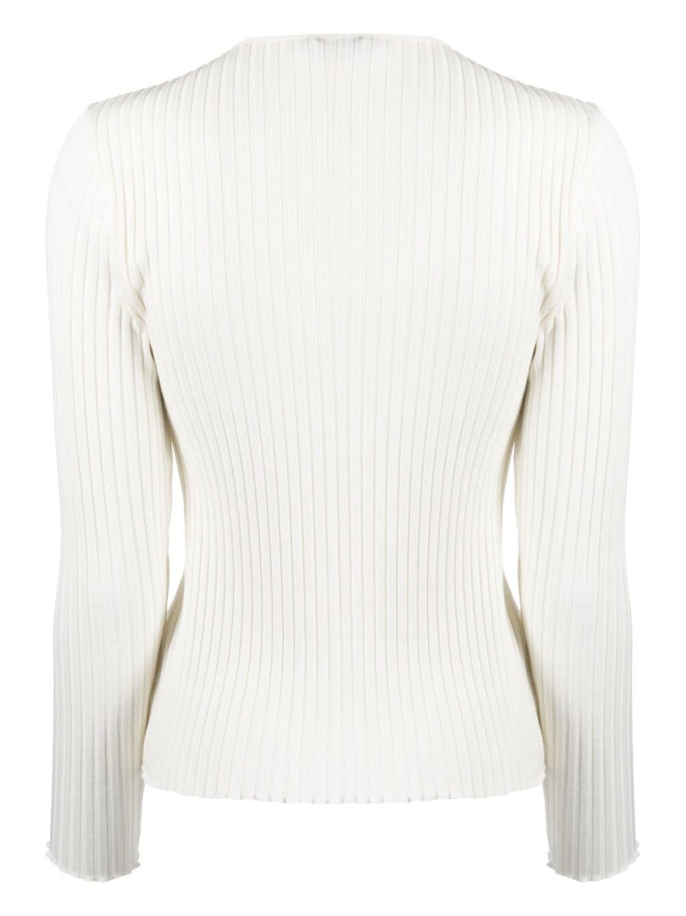 Henley-neck ribbed jumper - 2