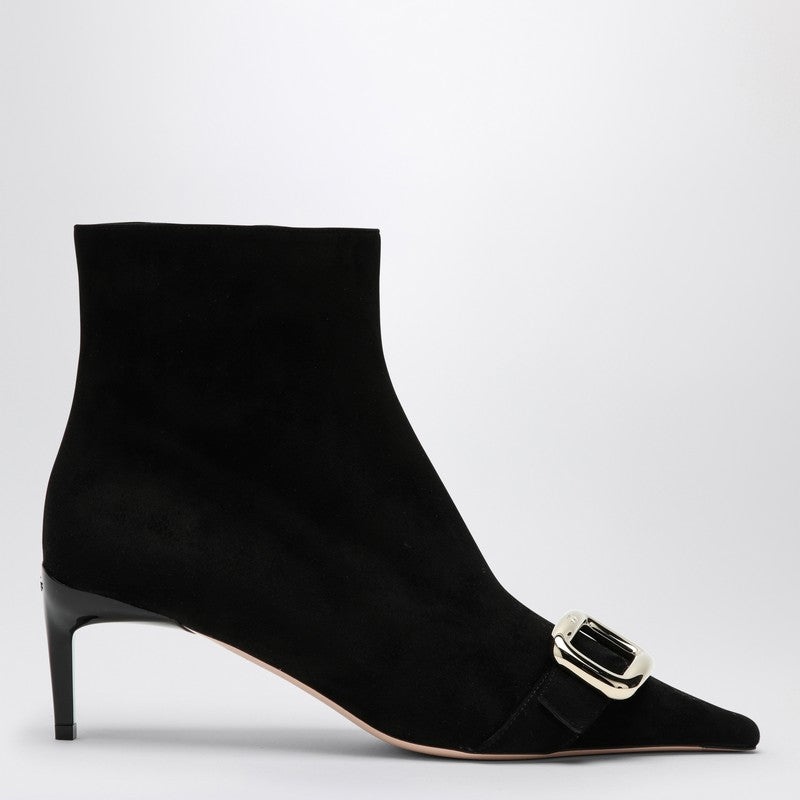 Roger Vivier Black Viv Canard Suede Ankle Boots Women - 1