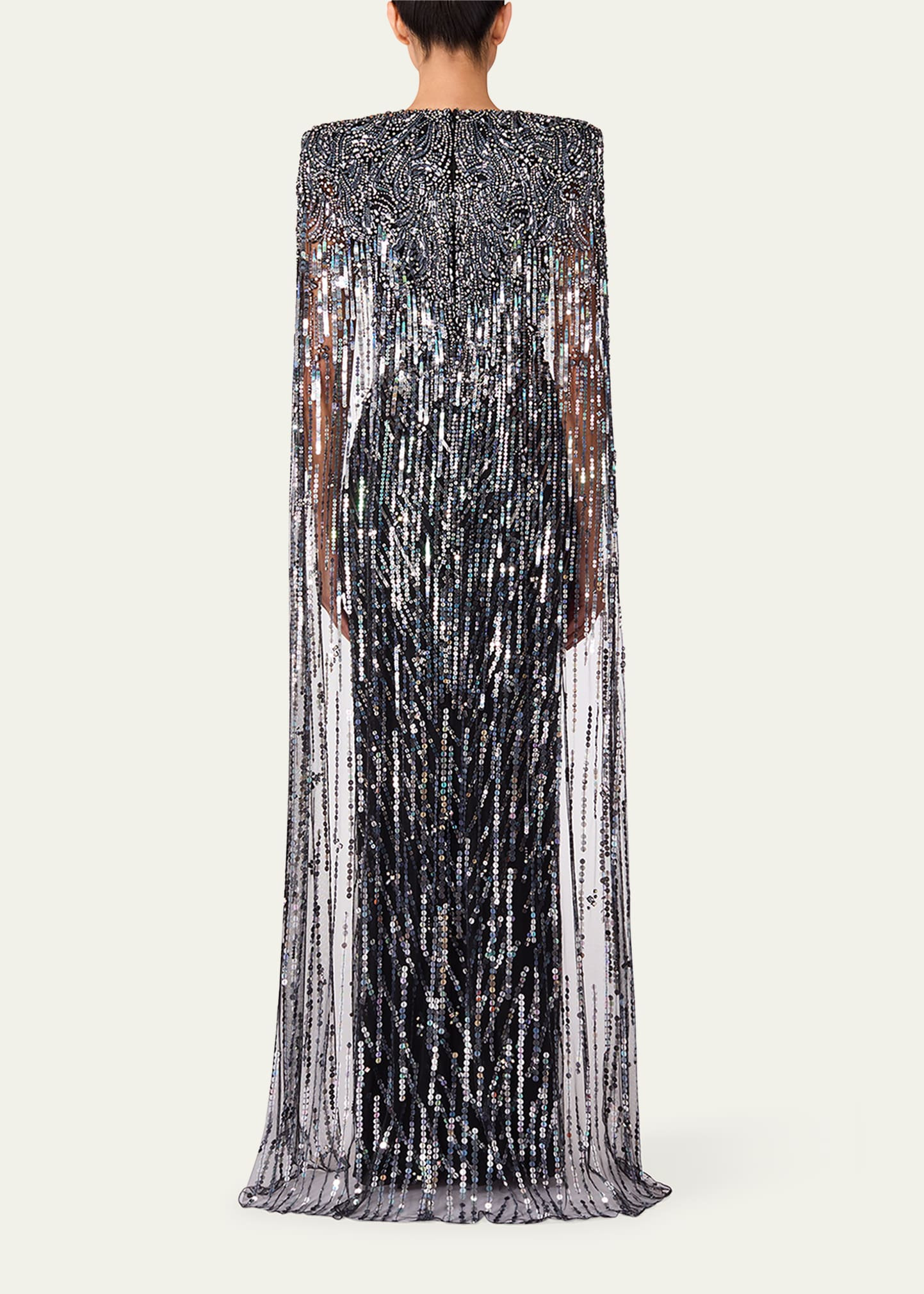 Gold Rush Embellished Cape Gown - 3