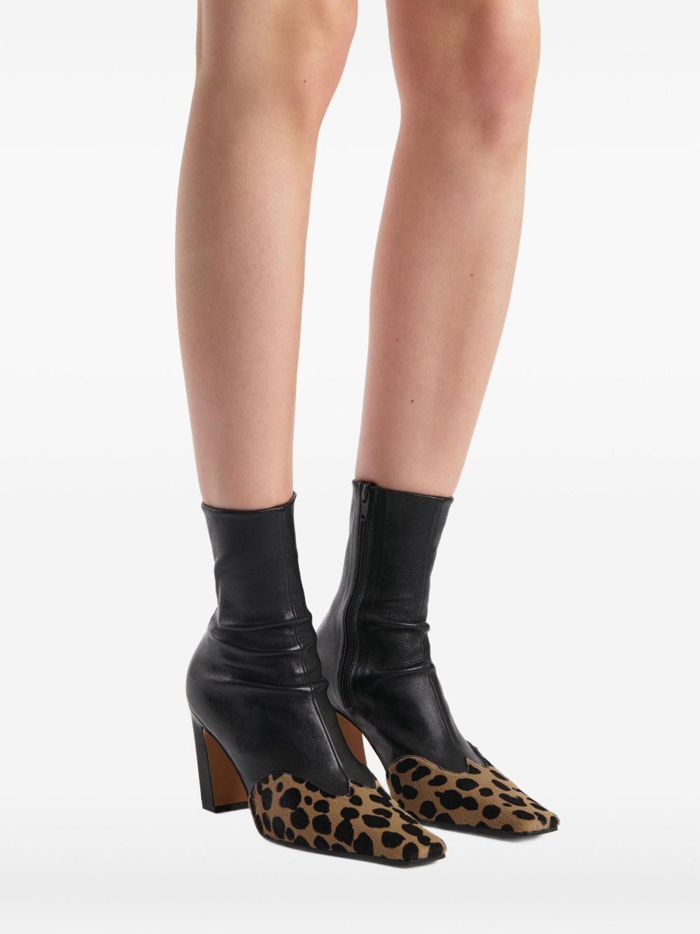 85mm Nevada hyena-print square toe boots - 5