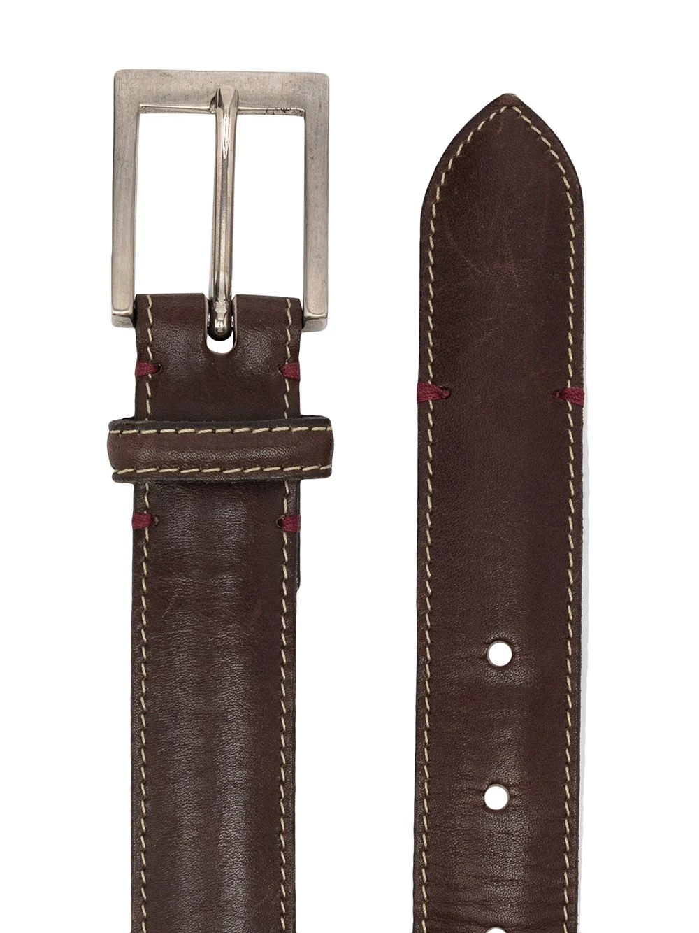 buckled leather belt - 2