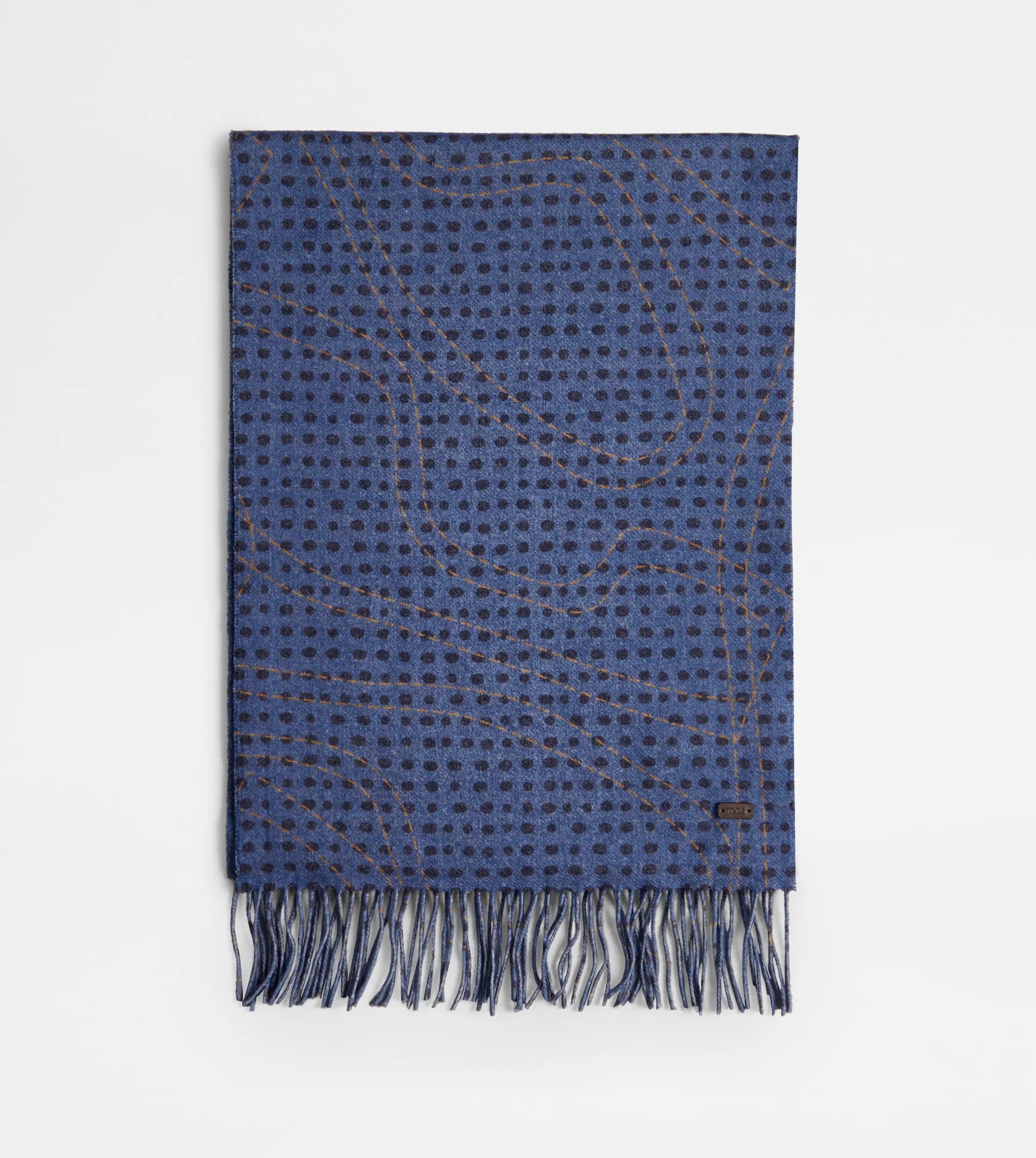 CASHMERE BLEND SCARF - BLUE - 1