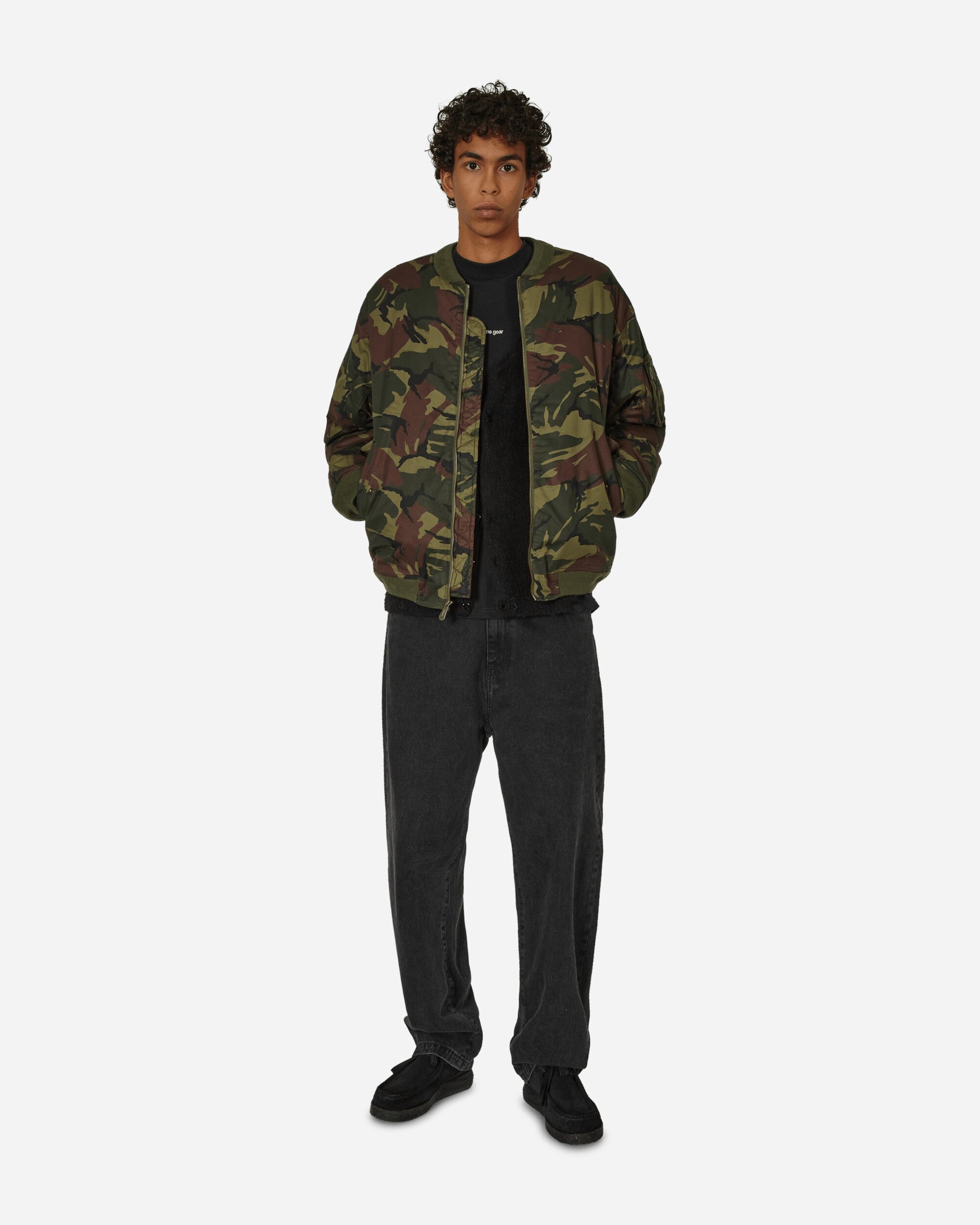Nike Woven MA1 Flight Jacket Camo Medium Olive Black slamjam REVERSIBLE