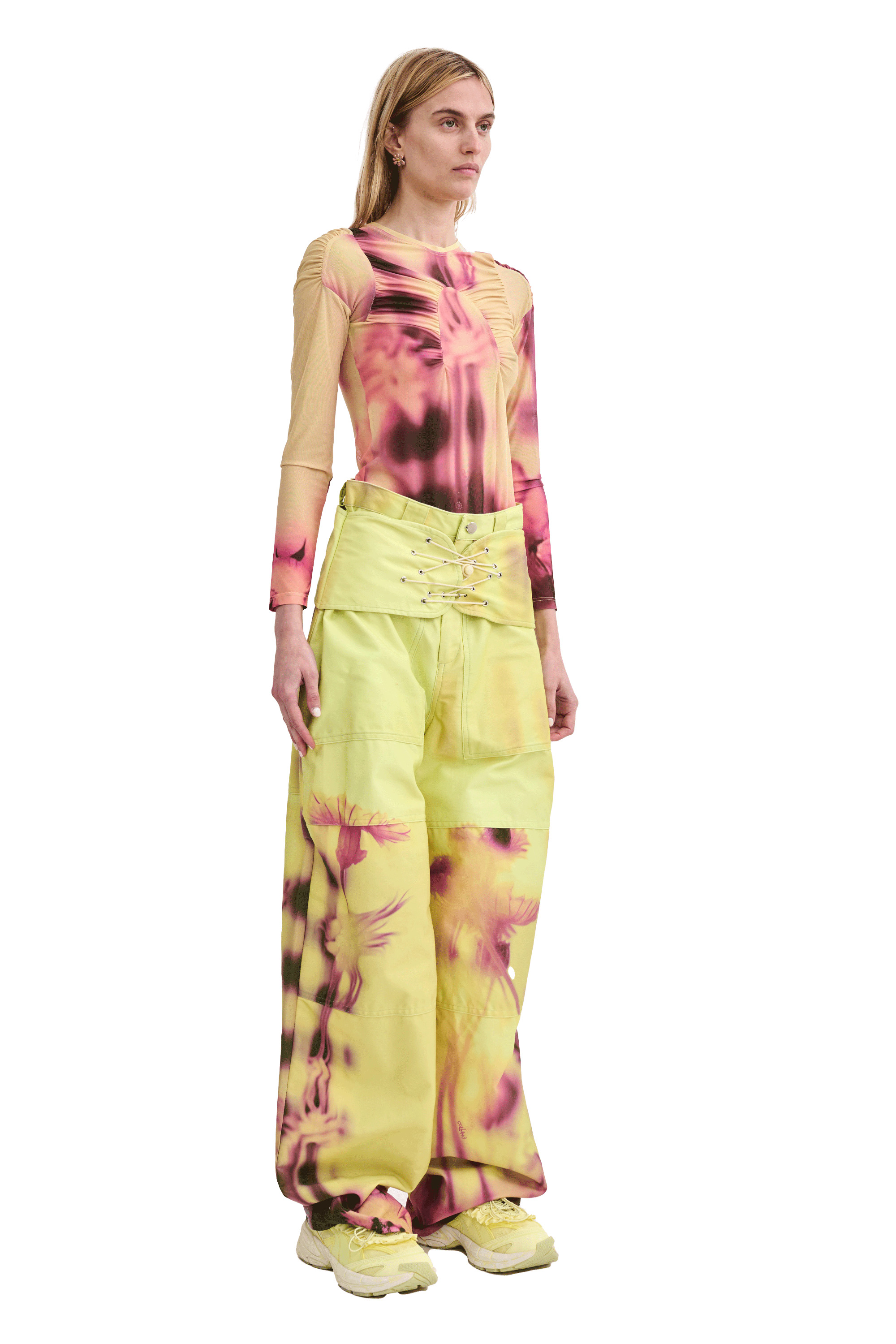 YELLOW MEADOW PLAID ARC L/S TOP - 5