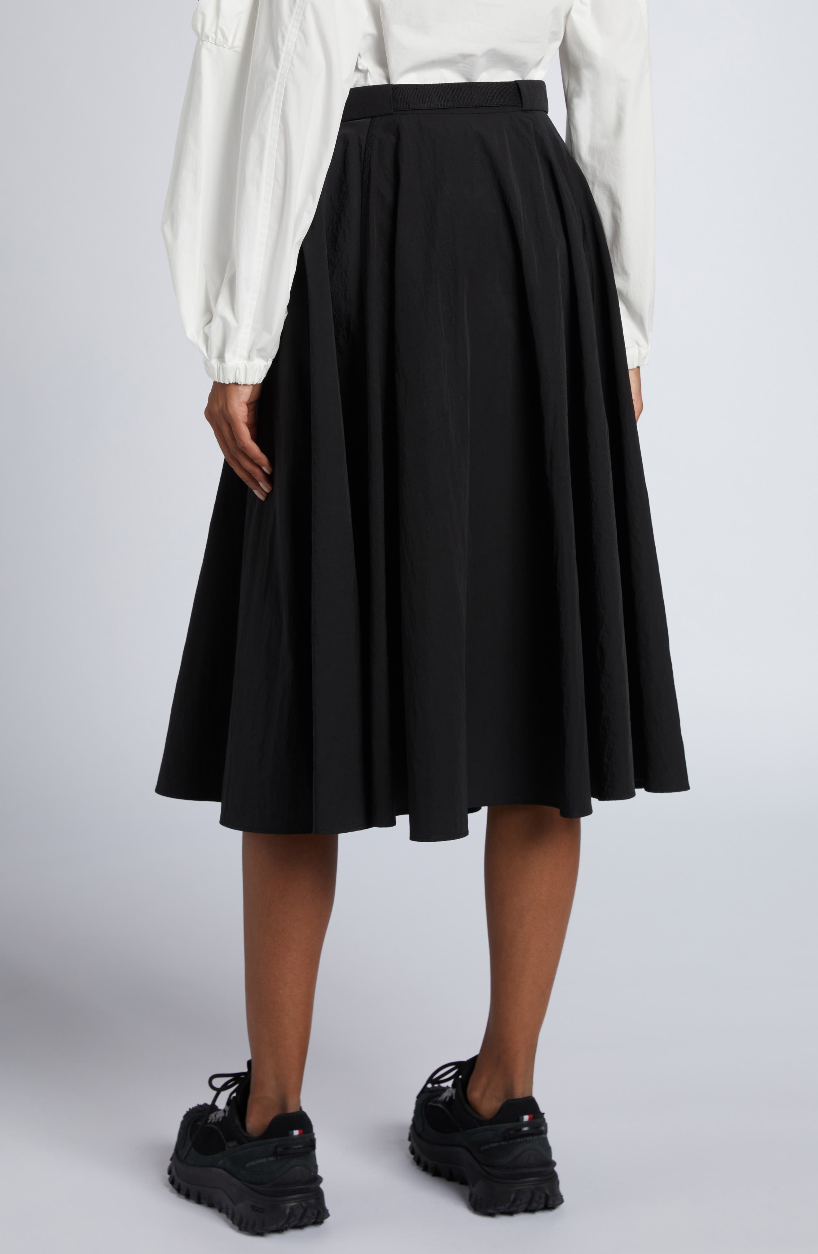 Moncler Belted Circle Skirt in Black at Nordstrom - 3