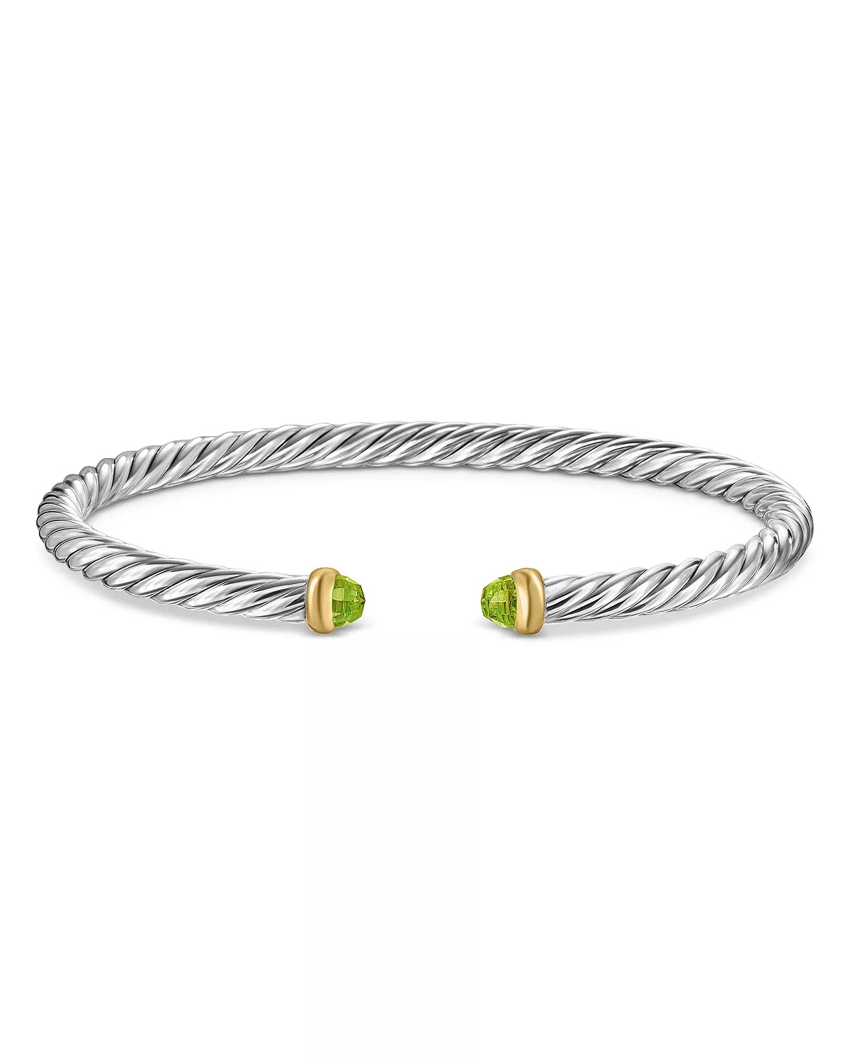 Sterling Silver & 14K Yellow Gold Cable Flex Bracelet, 4mm - 4