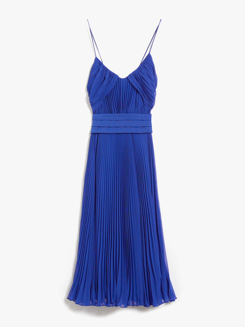 CLARINO Tuxedo dress in pleated fabric - 1