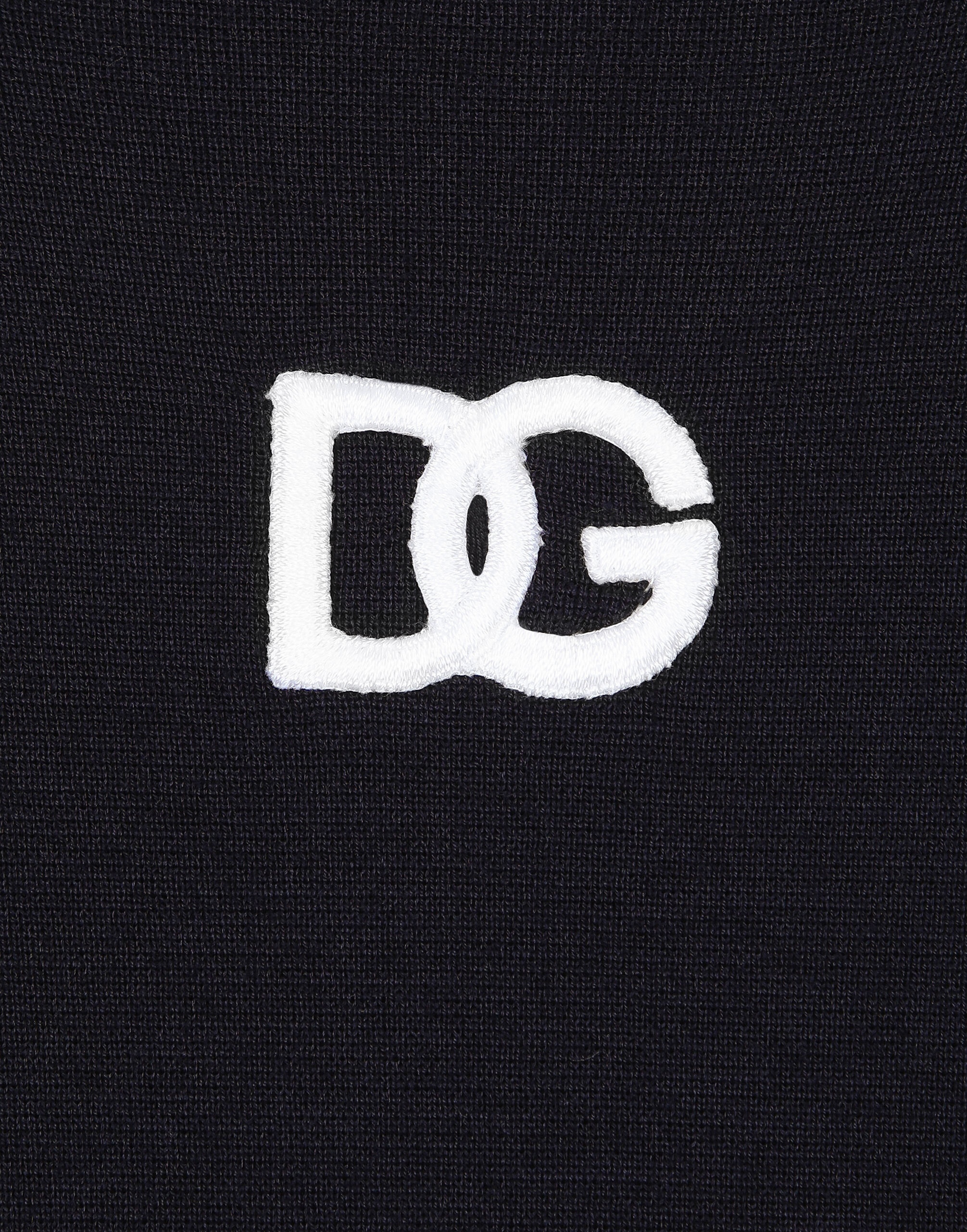 Round-neck virgin wool sweater with DG logo - 4