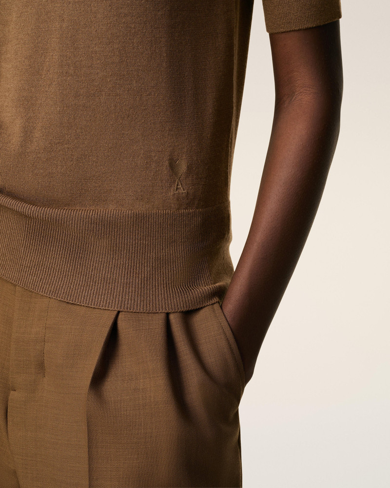 BROWN COTTON AMI DE COEUR POLO 4