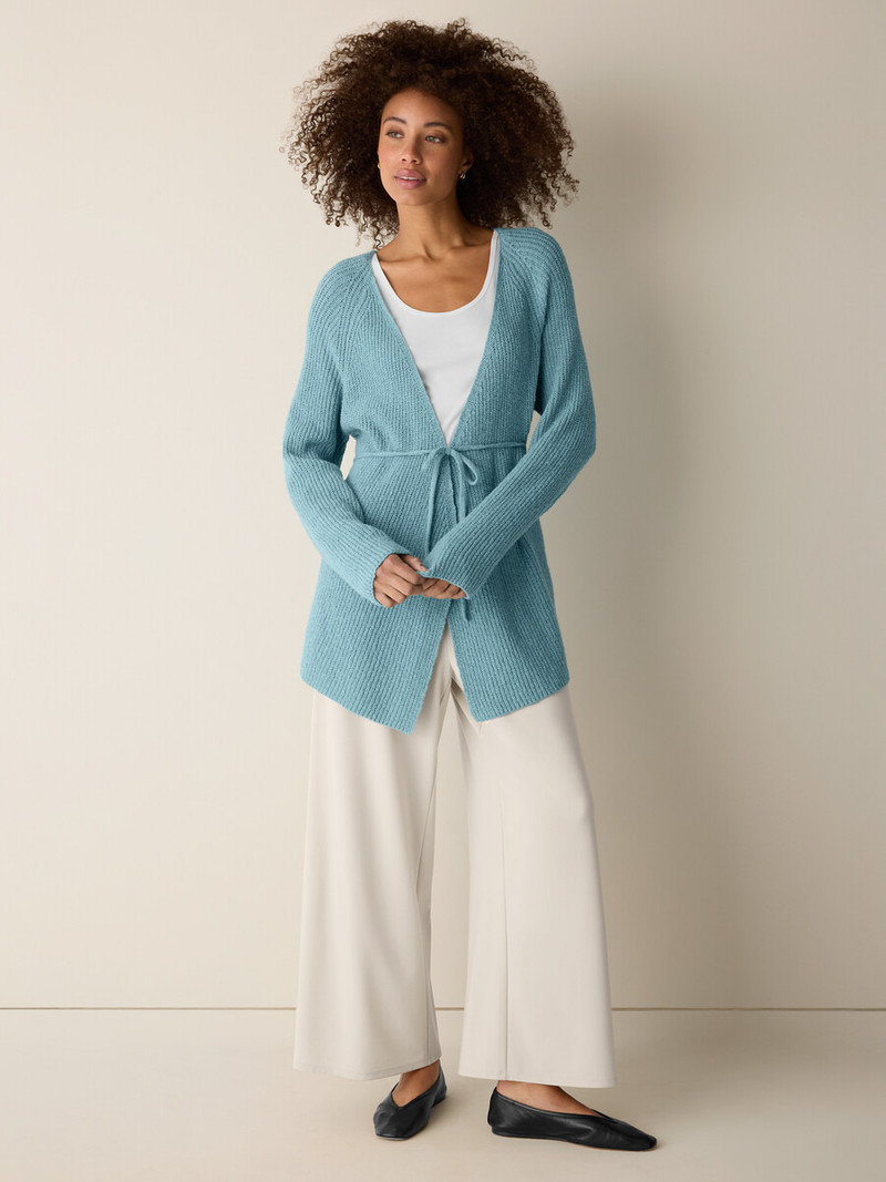 EILEEN FISHER Peruvian Cotton Cloud V-Neck Cardigan outlook