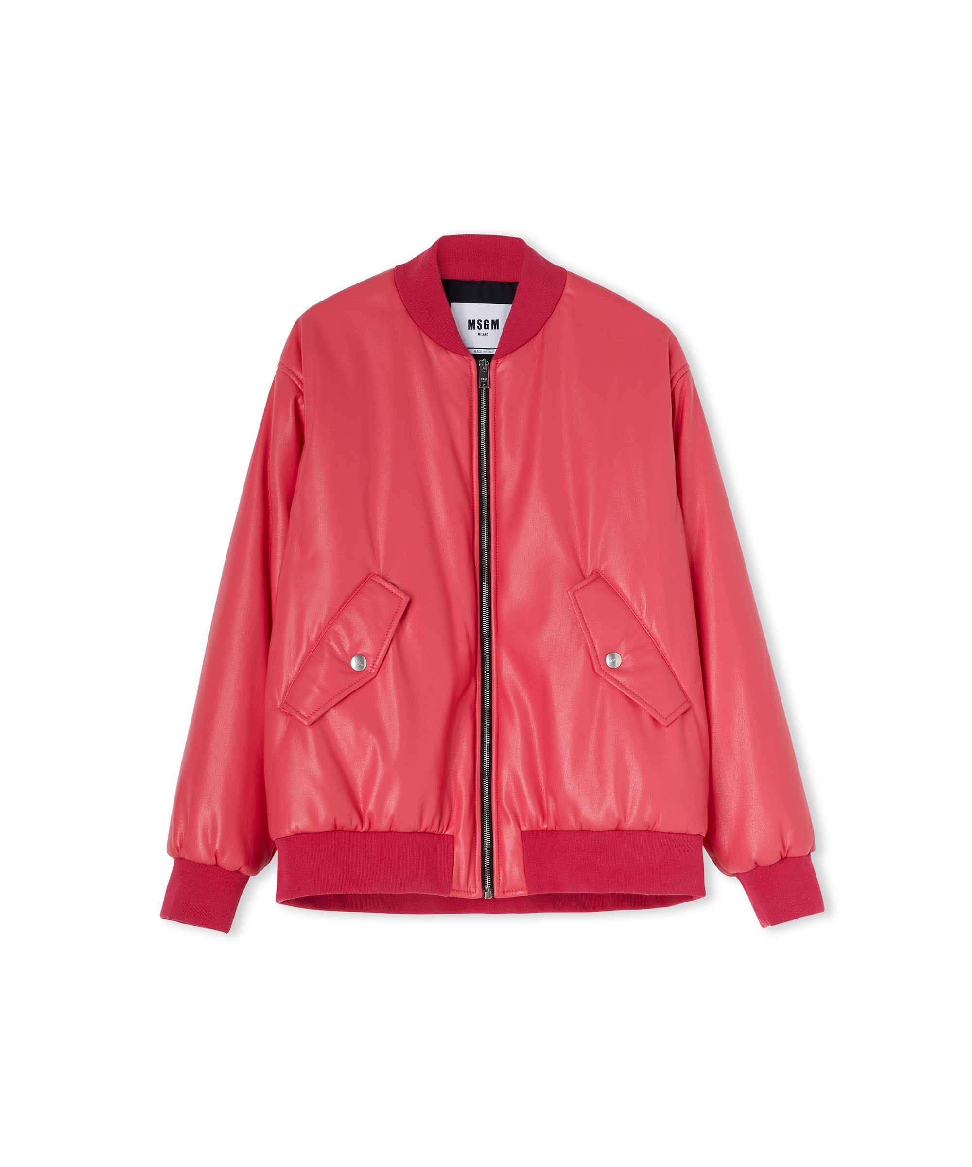 Faux leather bomber jacket - 1