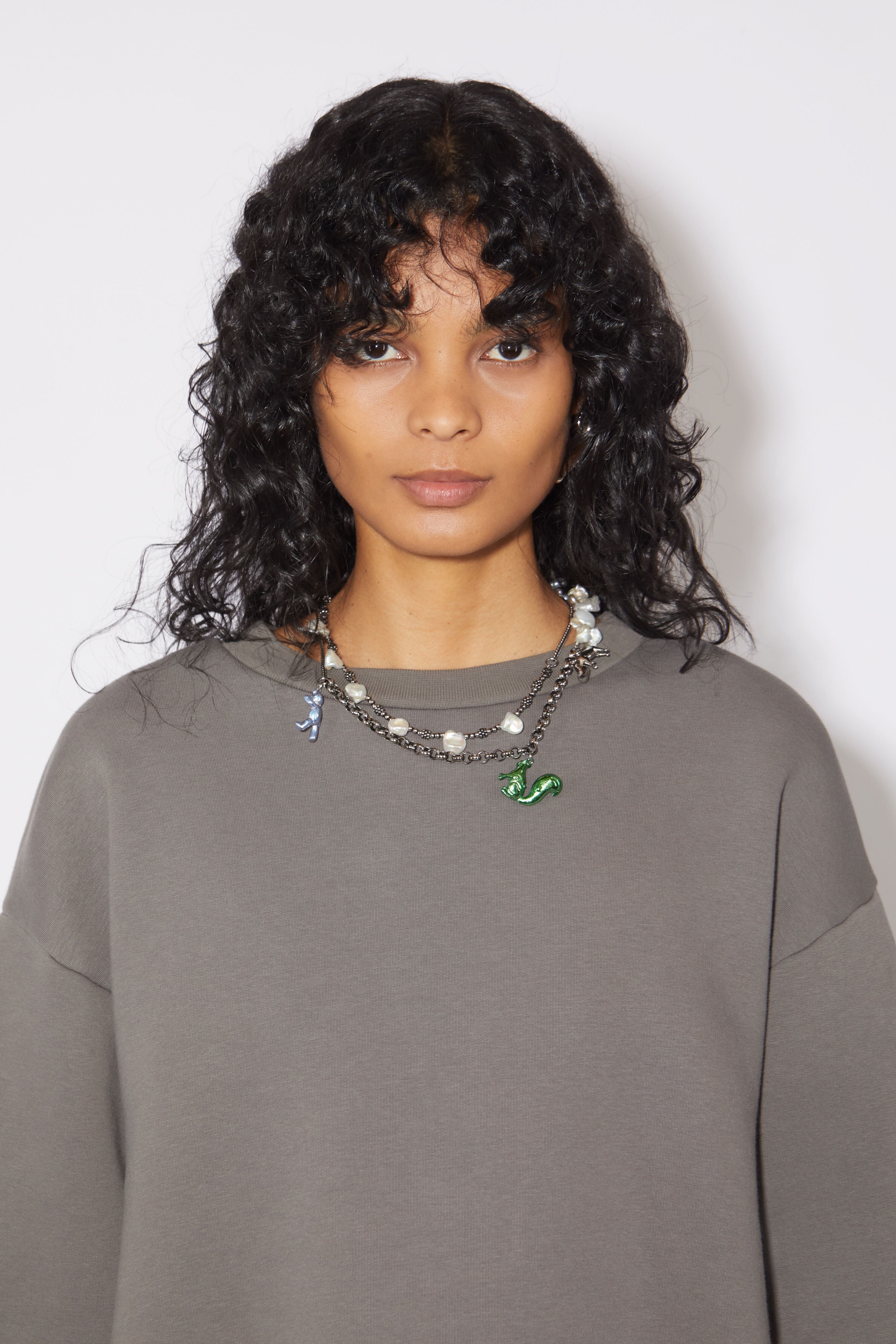 Multi charm necklace - Antique Silver - 2
