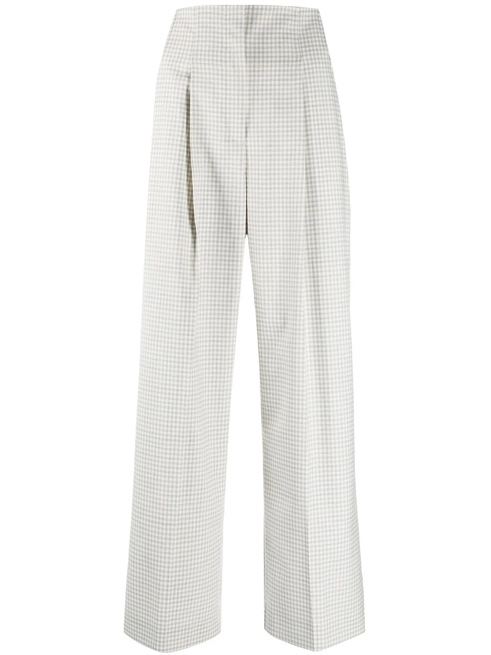 high-waist check print trousers - 1