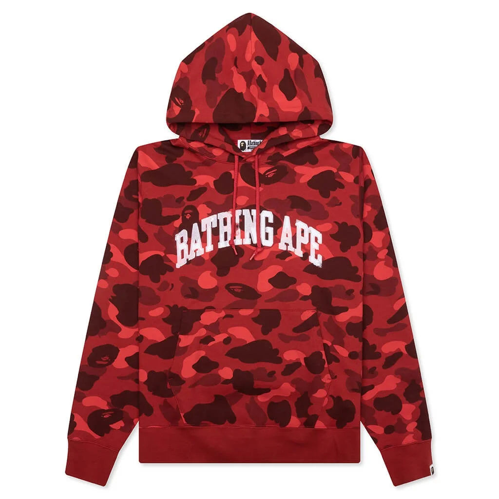 COLOR CAMO PULLOVER HOODIE - RED - 1