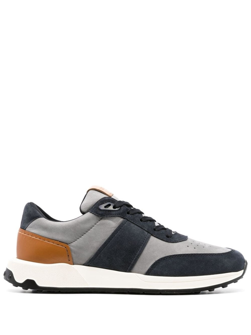 panelled suede low-top sneakers 1