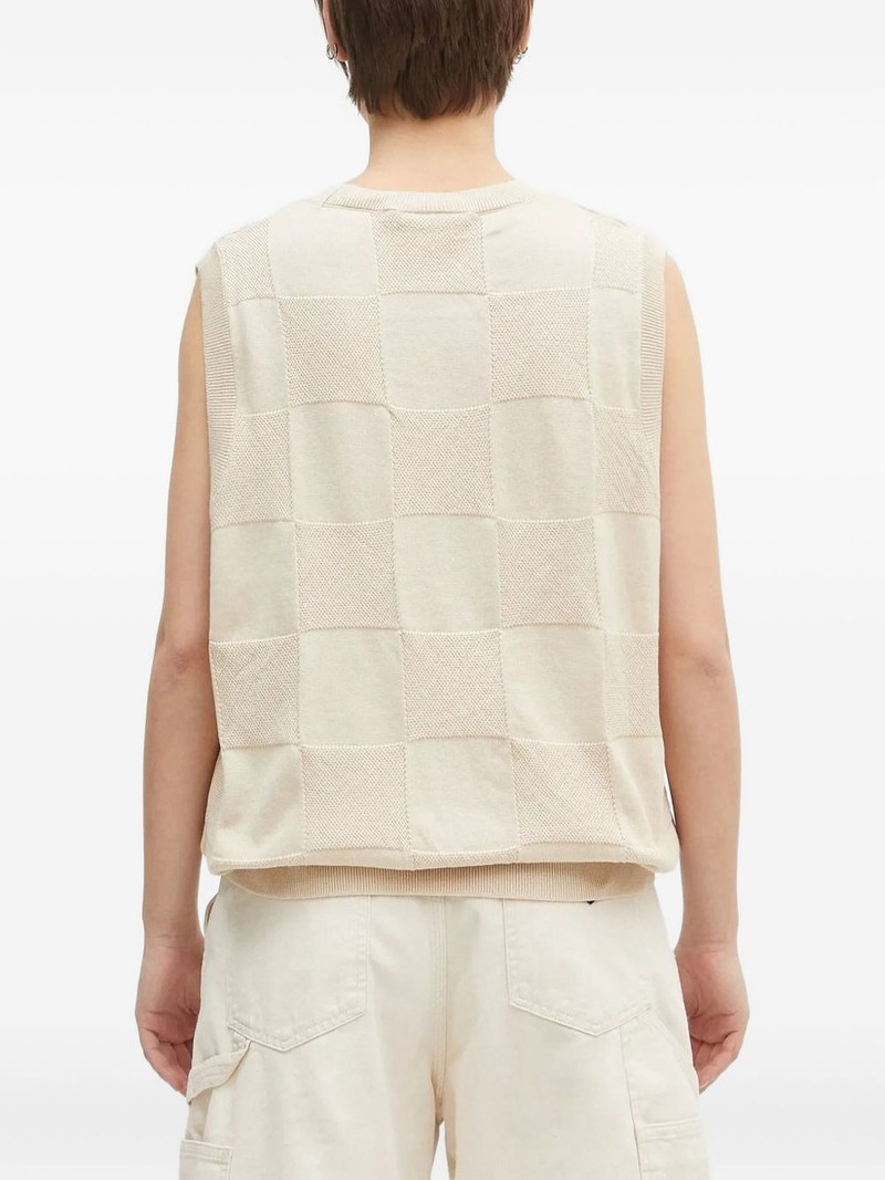 checked sleeveless knitted top 3