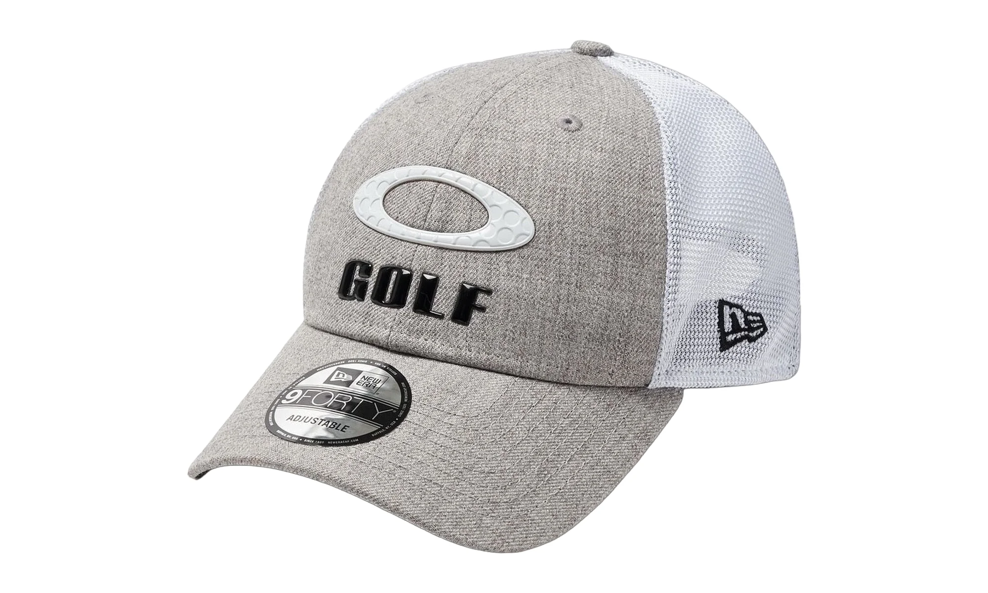9FORTY OAKLEY x New Era Heather New Era Stripe Golf Snapback Hat "Athletic Heather Grey" 912145LDS 2 - 1