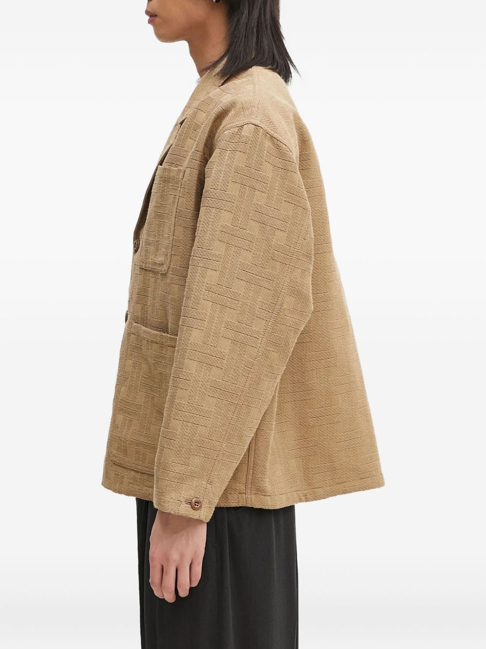patterned-weave workwear jacket - 4