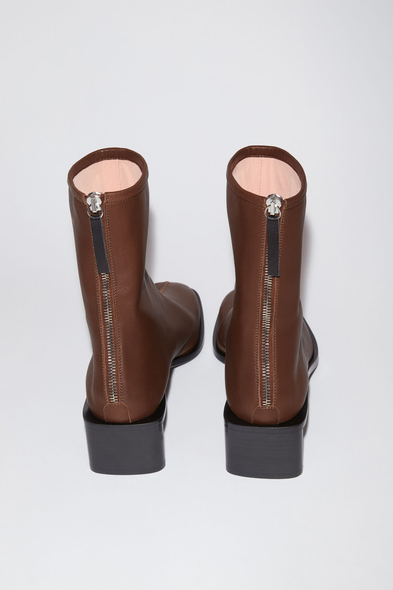 Branded leather boots - Brown/black 3