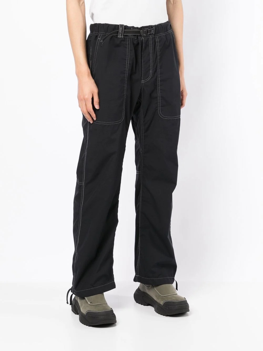 contrast-stitch cargo trousers - 3