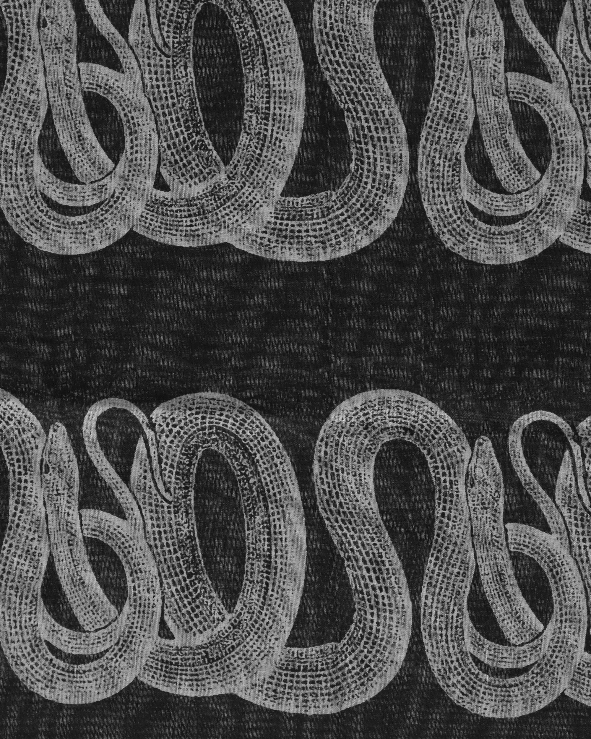 Snake Loop Pattern Scarf Black - 4