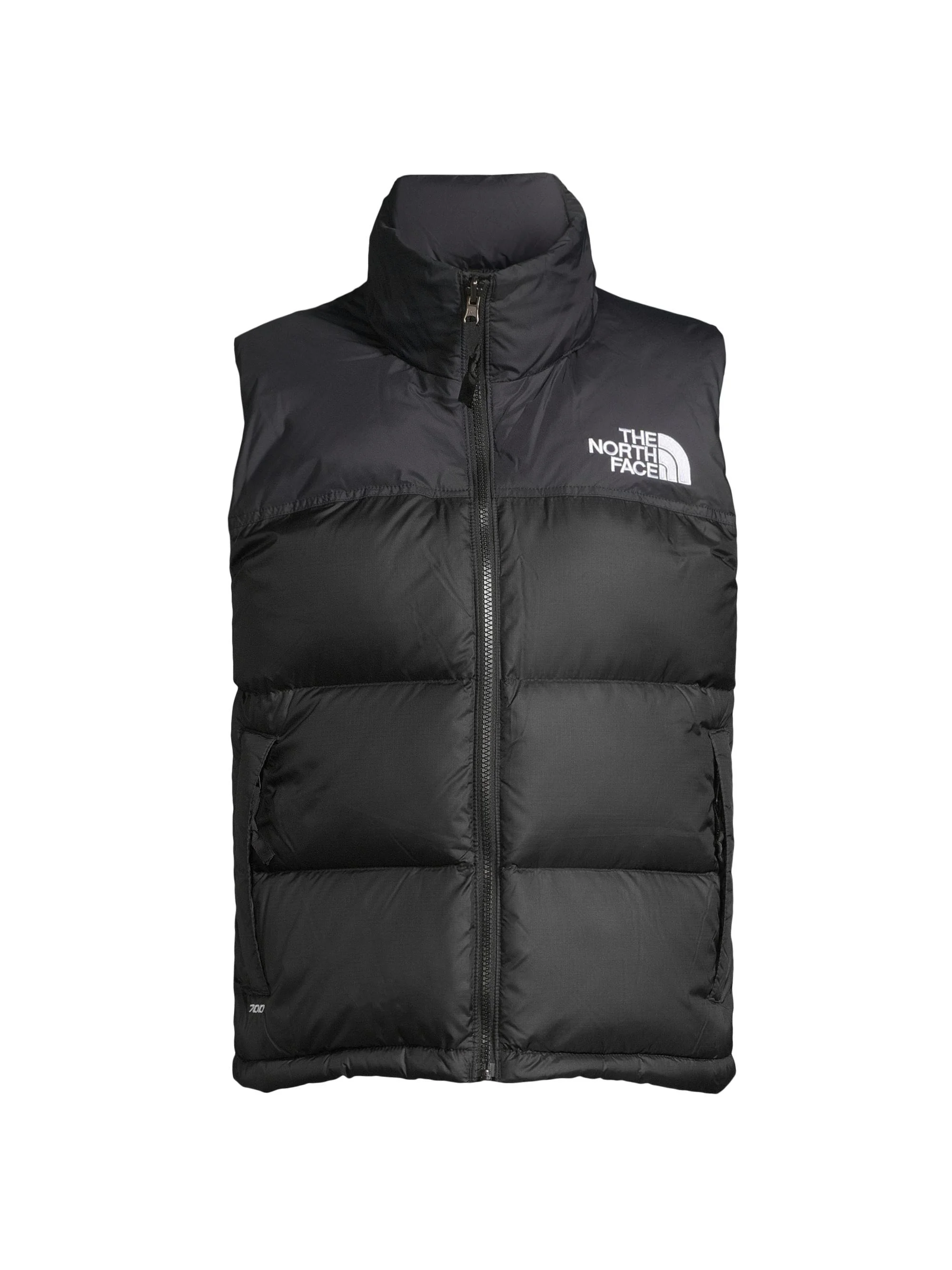 Women's Retro Nuptse Logo Down Vest - Recycled Black - 1