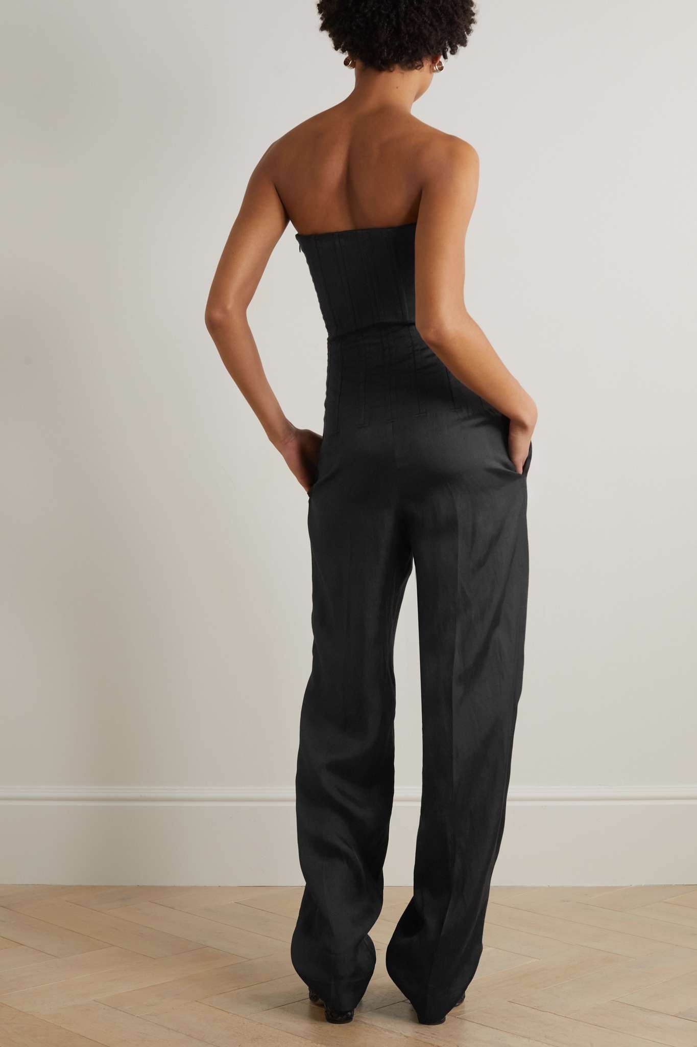 Strapless twill jumpsuit - 3