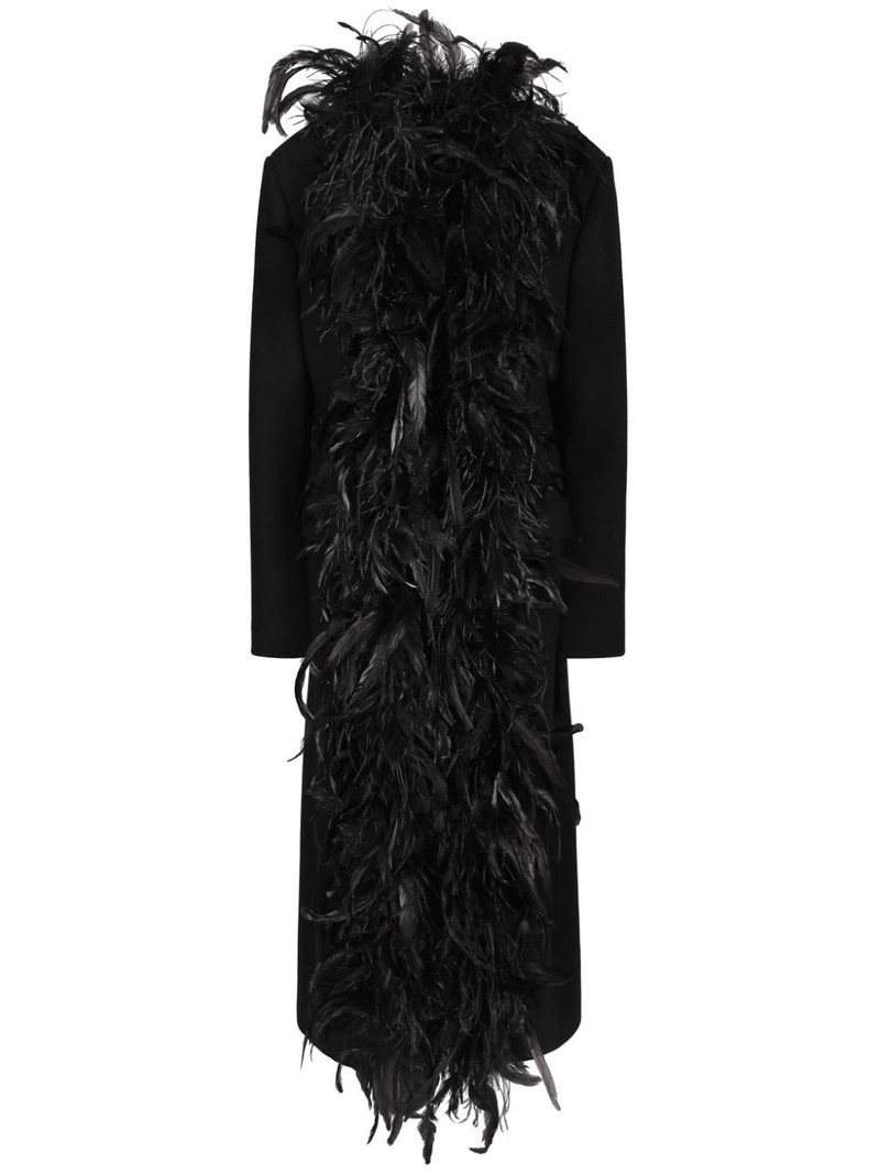 feather-trim coat 1
