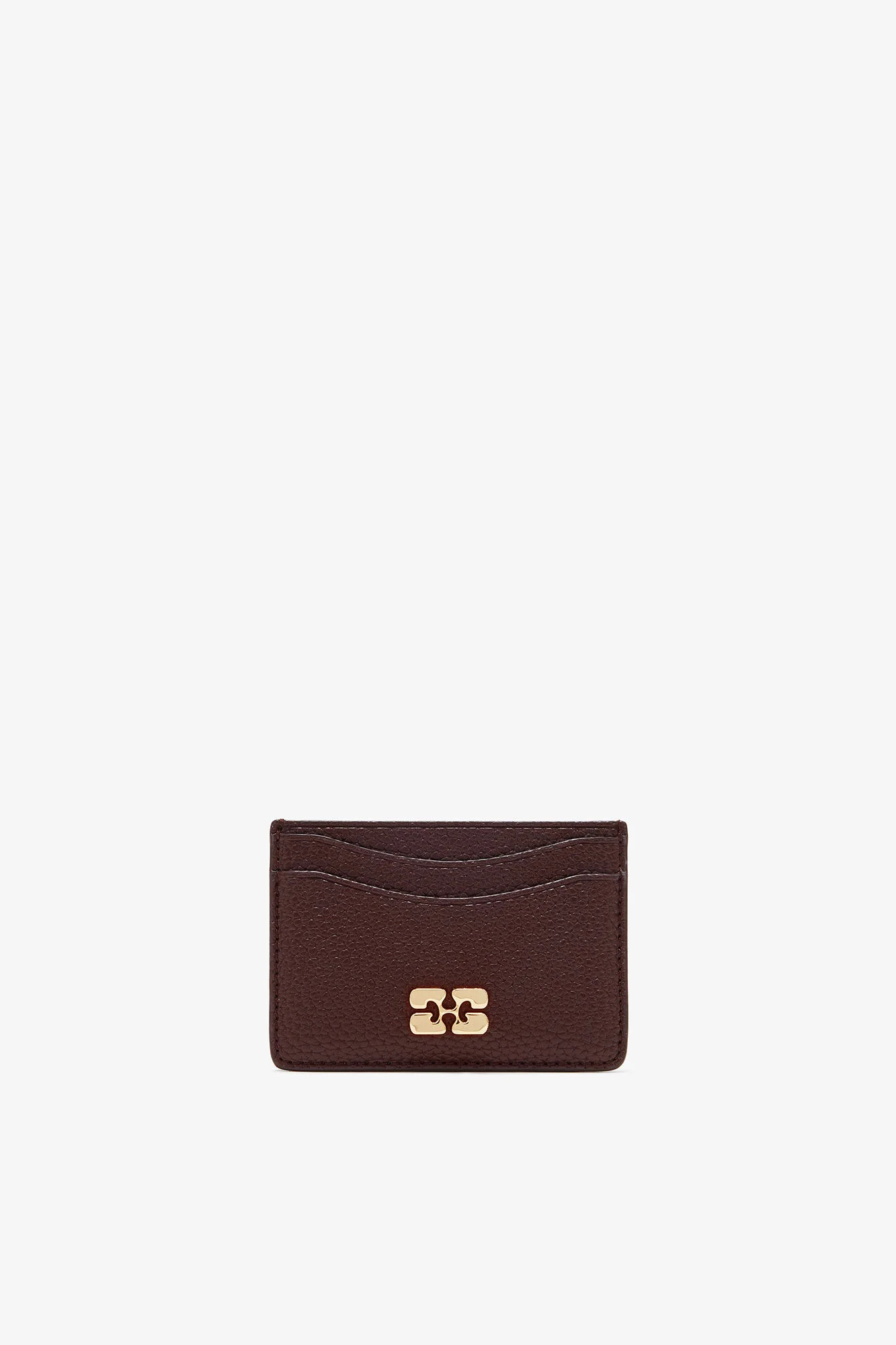 BROWN GRAINED GANNI BOU CARD HOLDER - 1
