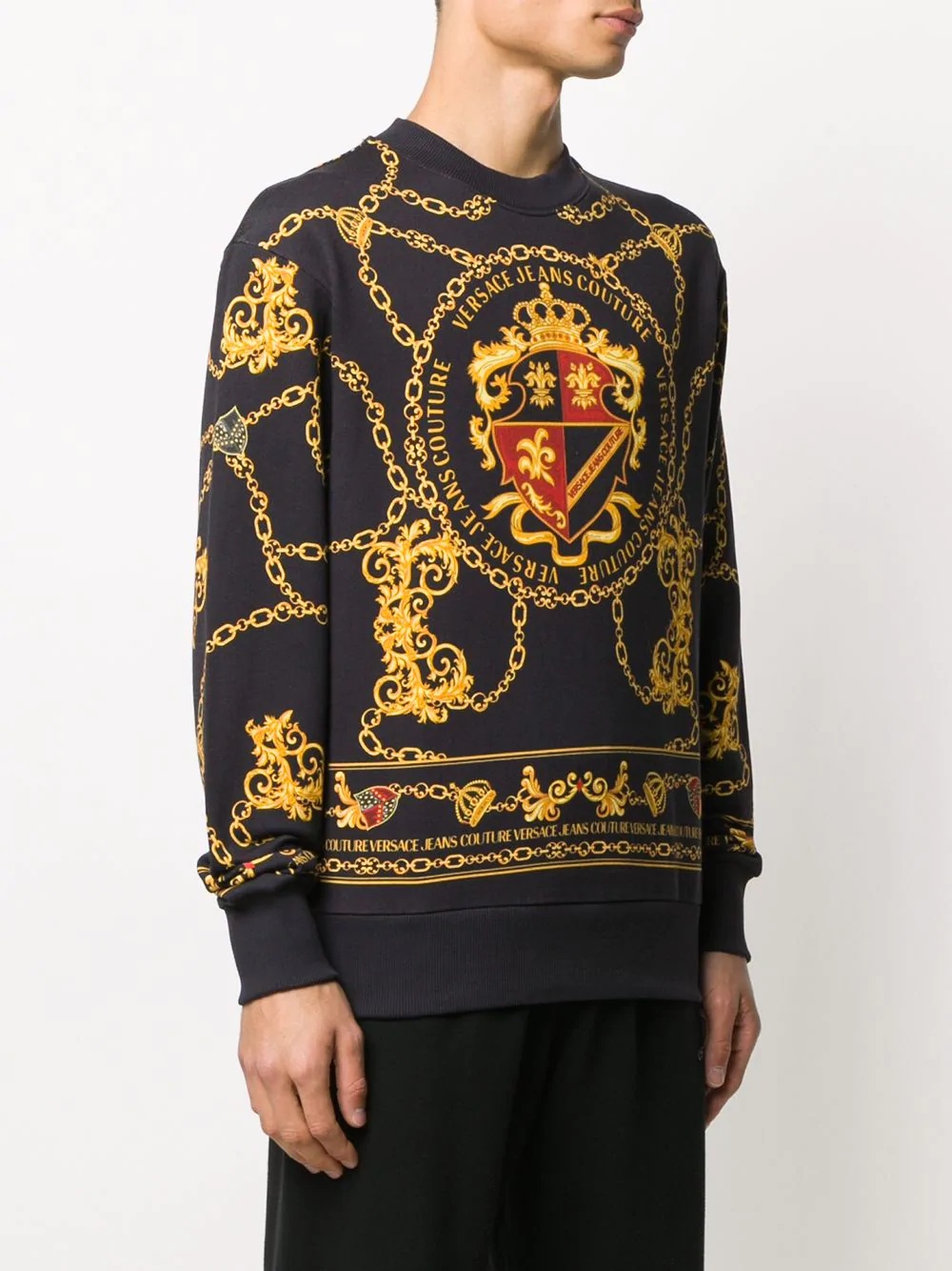 baroque crest logo sweatshirt - 3