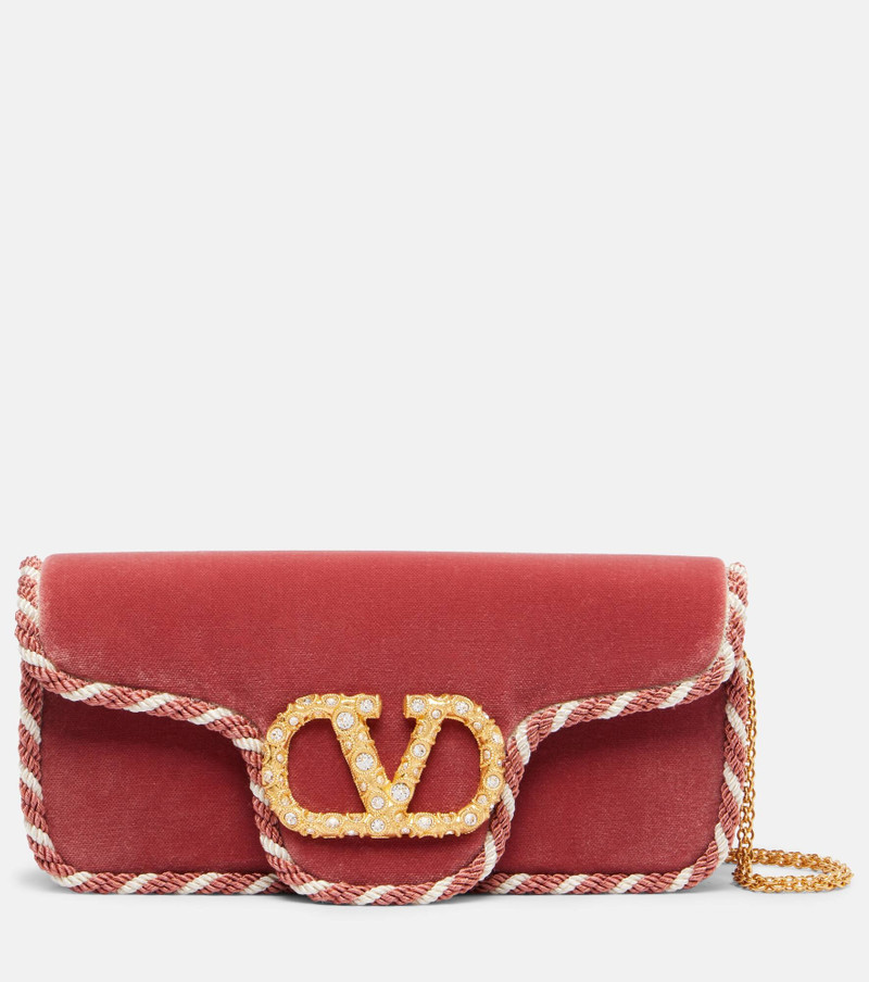 Locò Mini embellished velvet clutch 1
