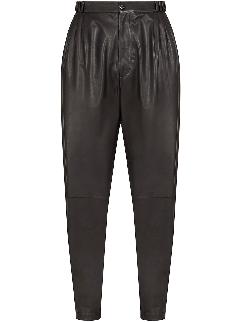 lambskin leather tapered trousers - 1