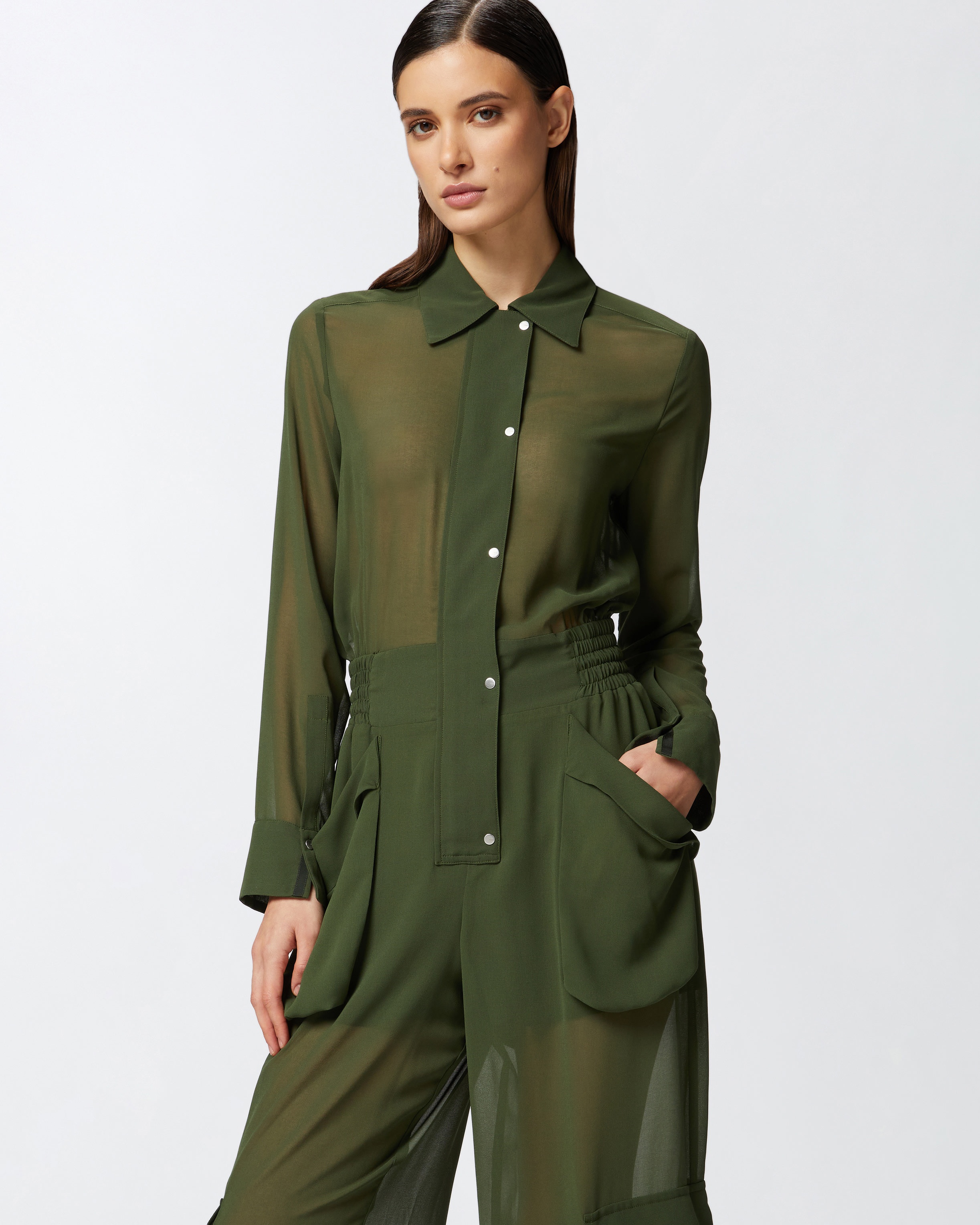 GEORGETTE JUMPSUIT WITH CARGO POCKETS - 5