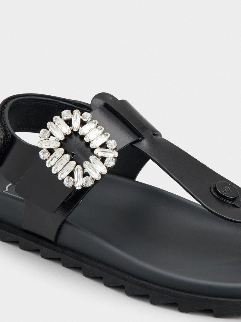 Slidy Viv' Thong Sandals in leather 3