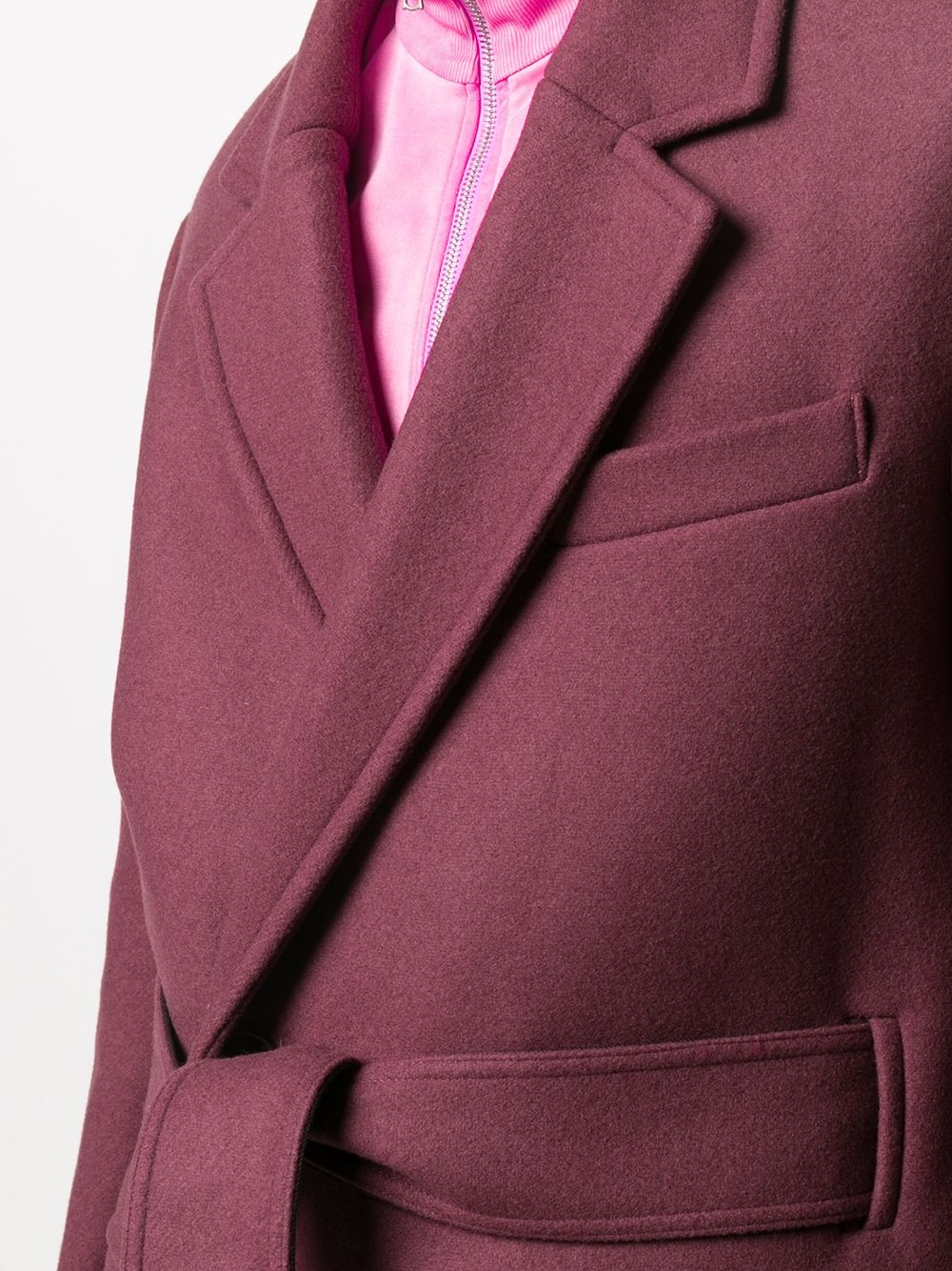 belted single-breasted coat - 6