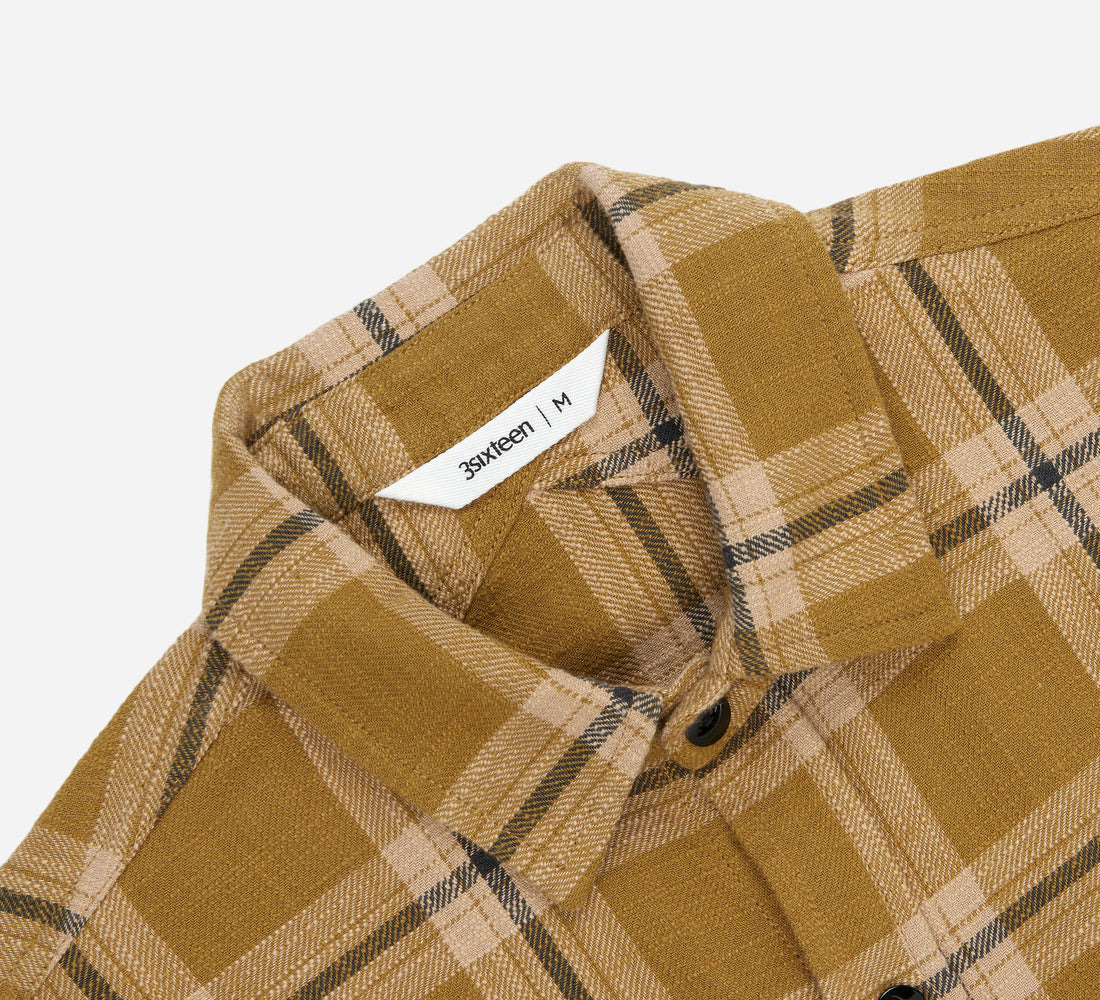 Crosscut Flannel - Coyote Slub Check - 3