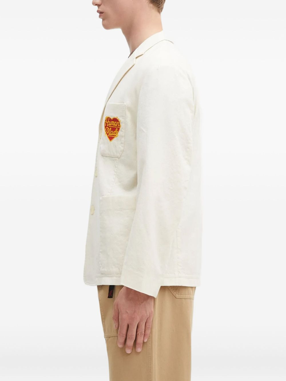 logo-embroidered blazer - 3