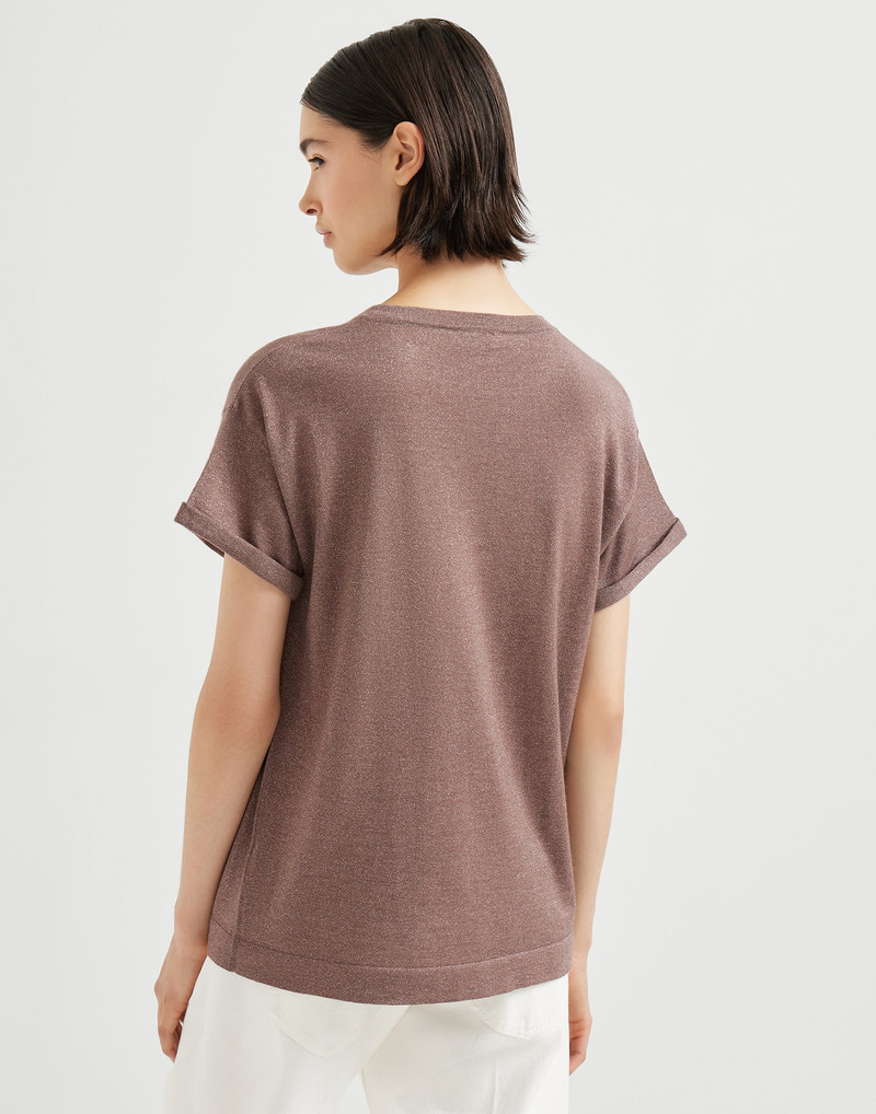 Brunello Cucinelli Sparkling cashmere and silk lightweight knit T-shirt outlook