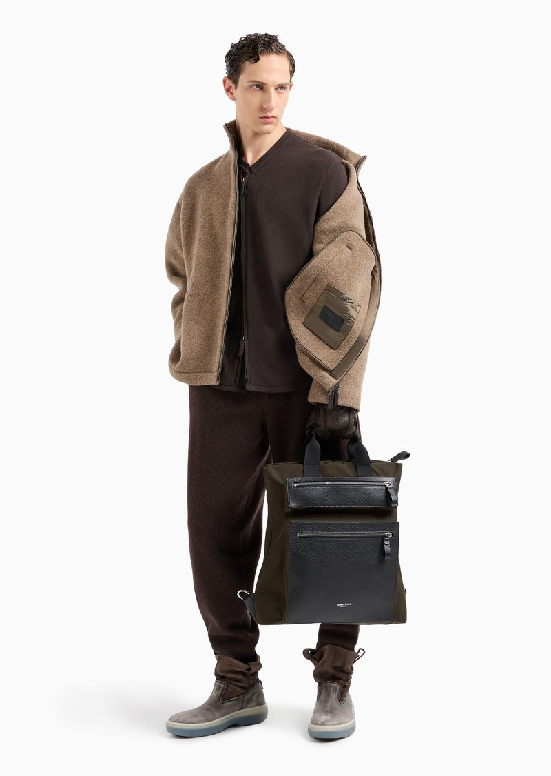 GIORGIO ARMANI Fulled wool and cashmere cloth blouson outlook