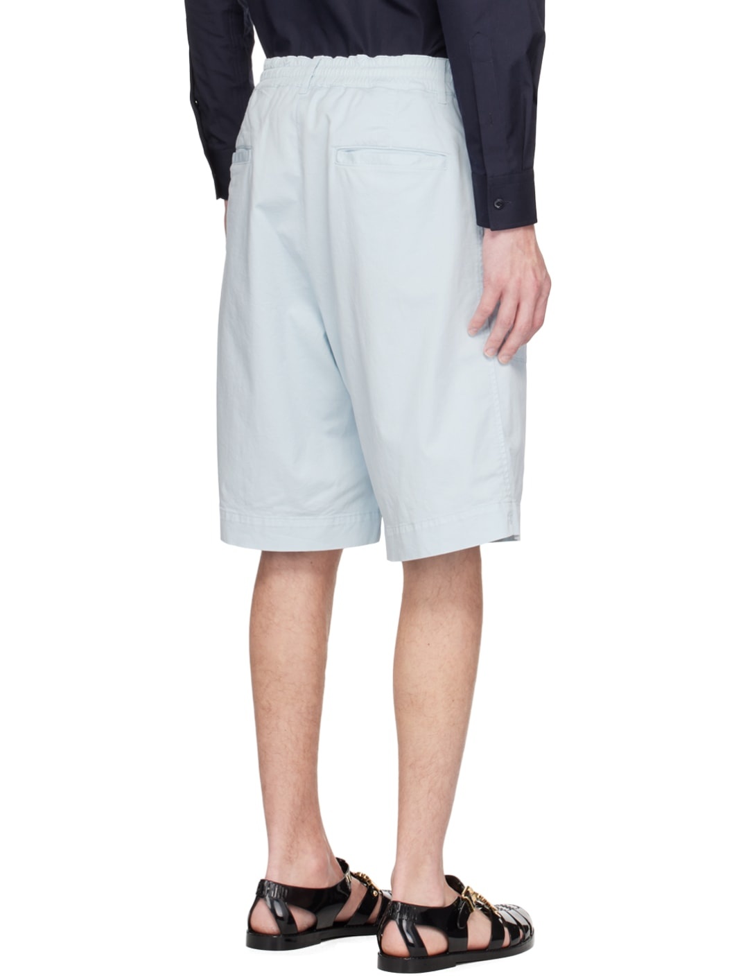 Blue Embroidered Shorts - 3