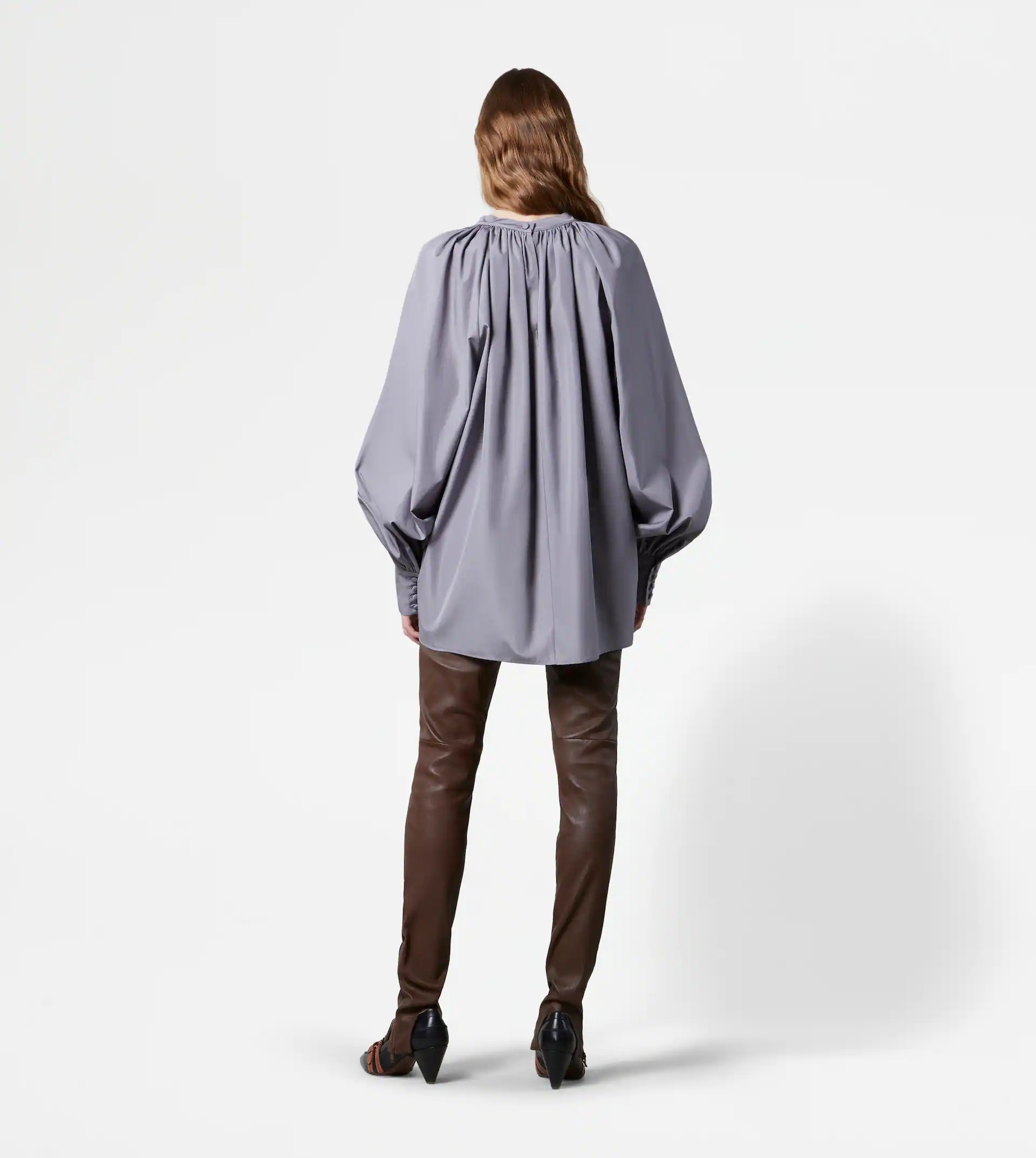 POPLIN BLOUSE - GREY - 3