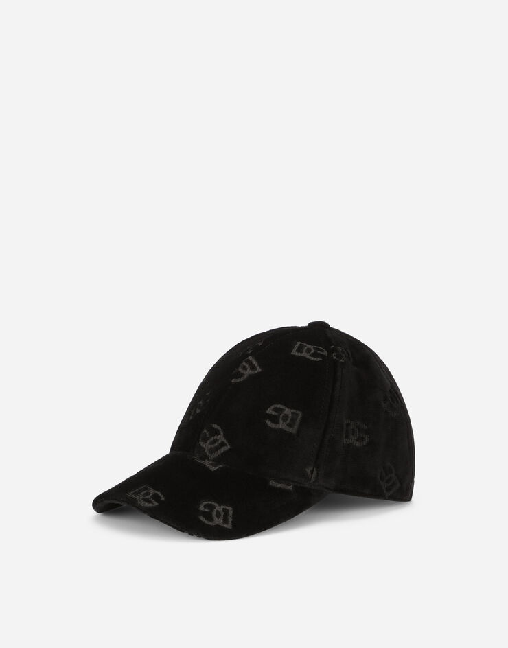 Velvet baseball cap with jacquard DG logo - 1