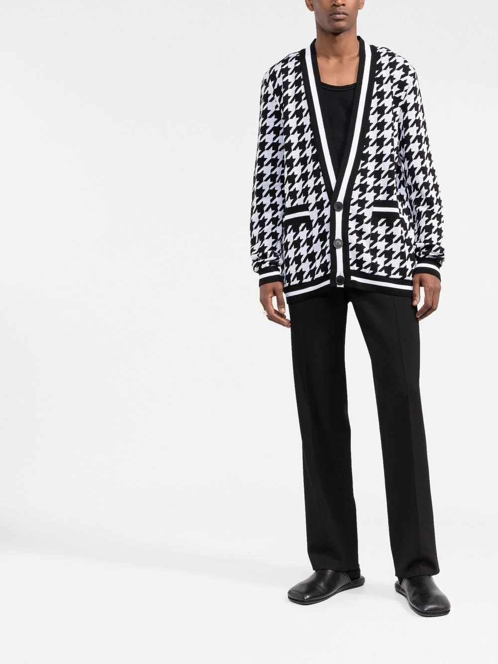 houndstooth knitted cardigan - 2