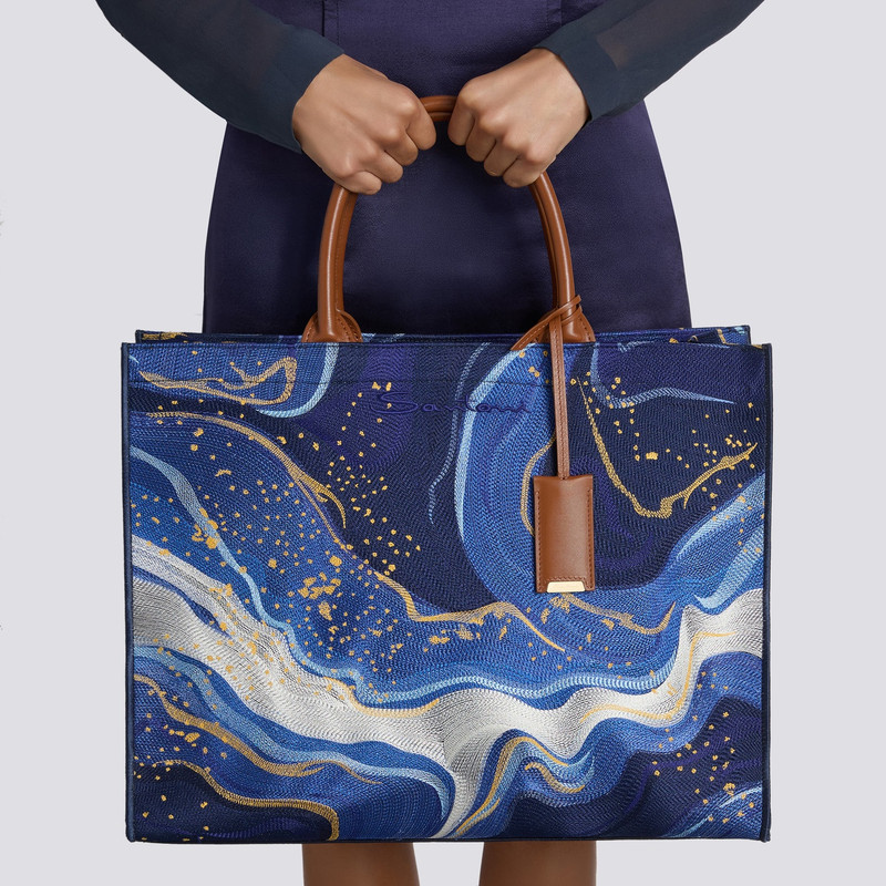 Santoni Cosmo embroidered fabric handbag outlook