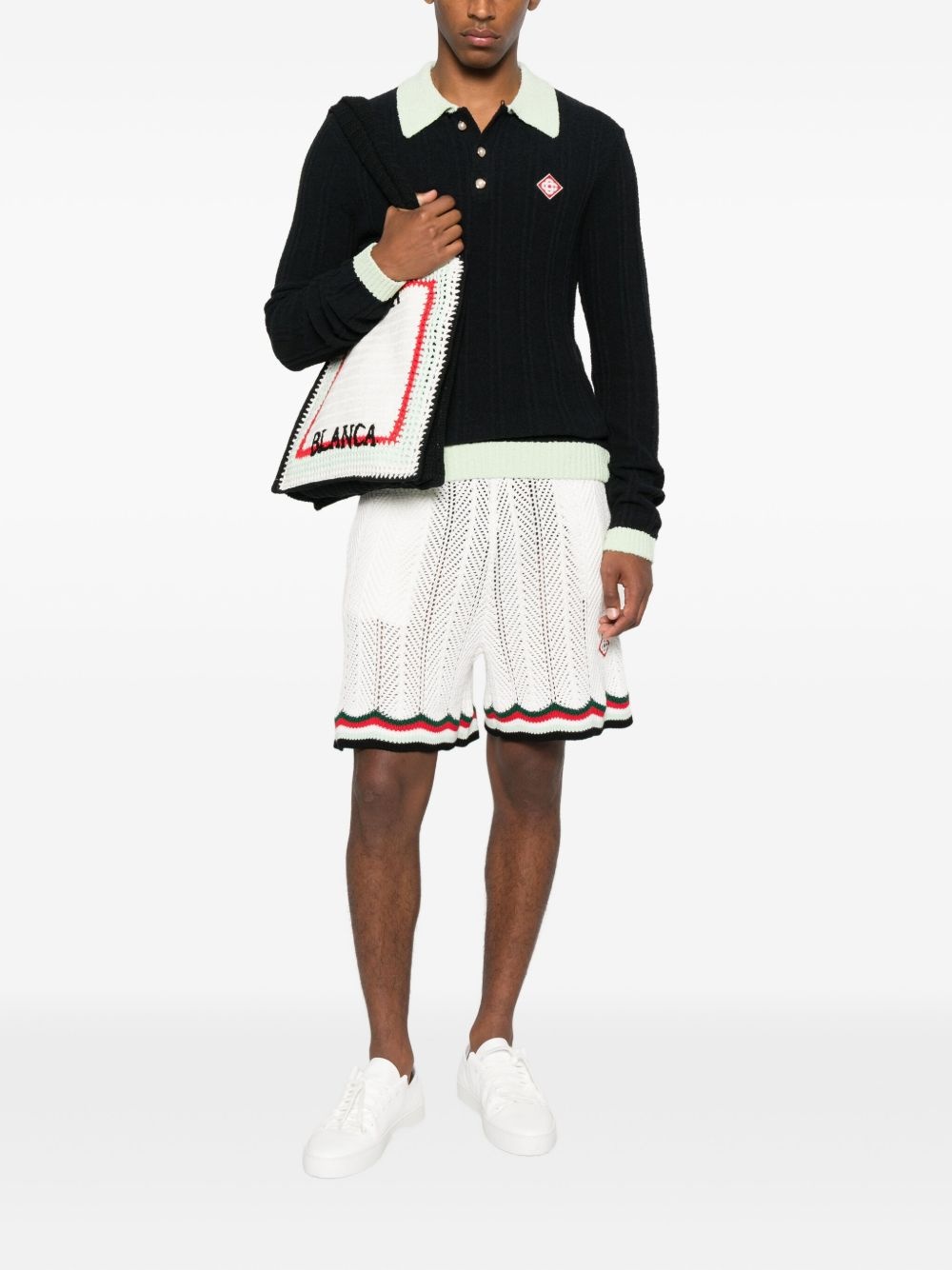 ribbed-knit polo shirt - 2